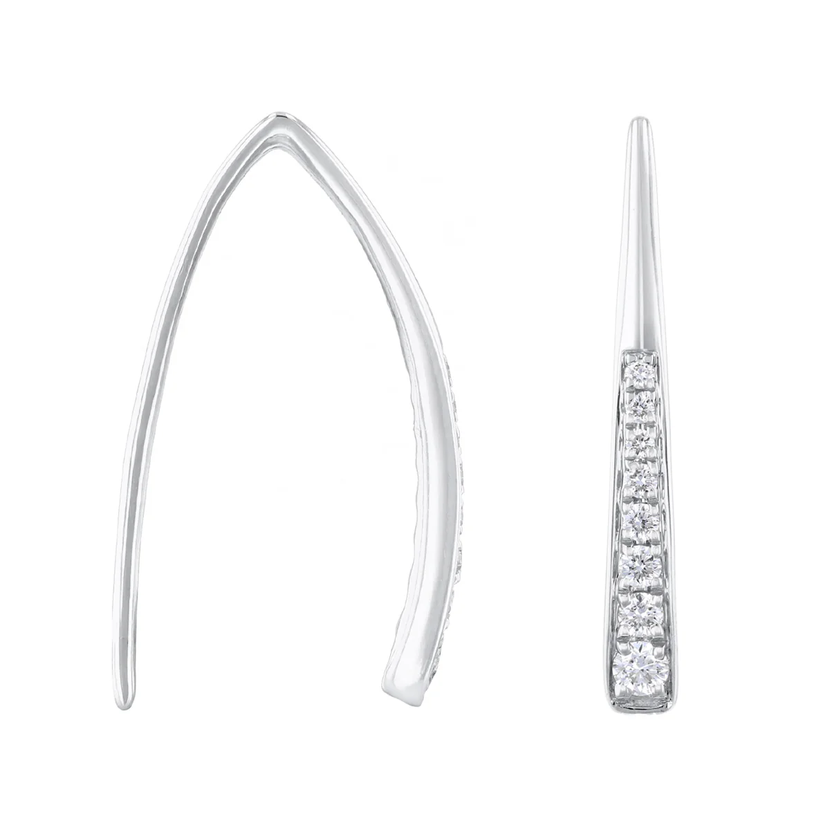 Everyday Diamonds 0.15ct Diamond Curved drop Earrings | 9K White Gold - Image 4