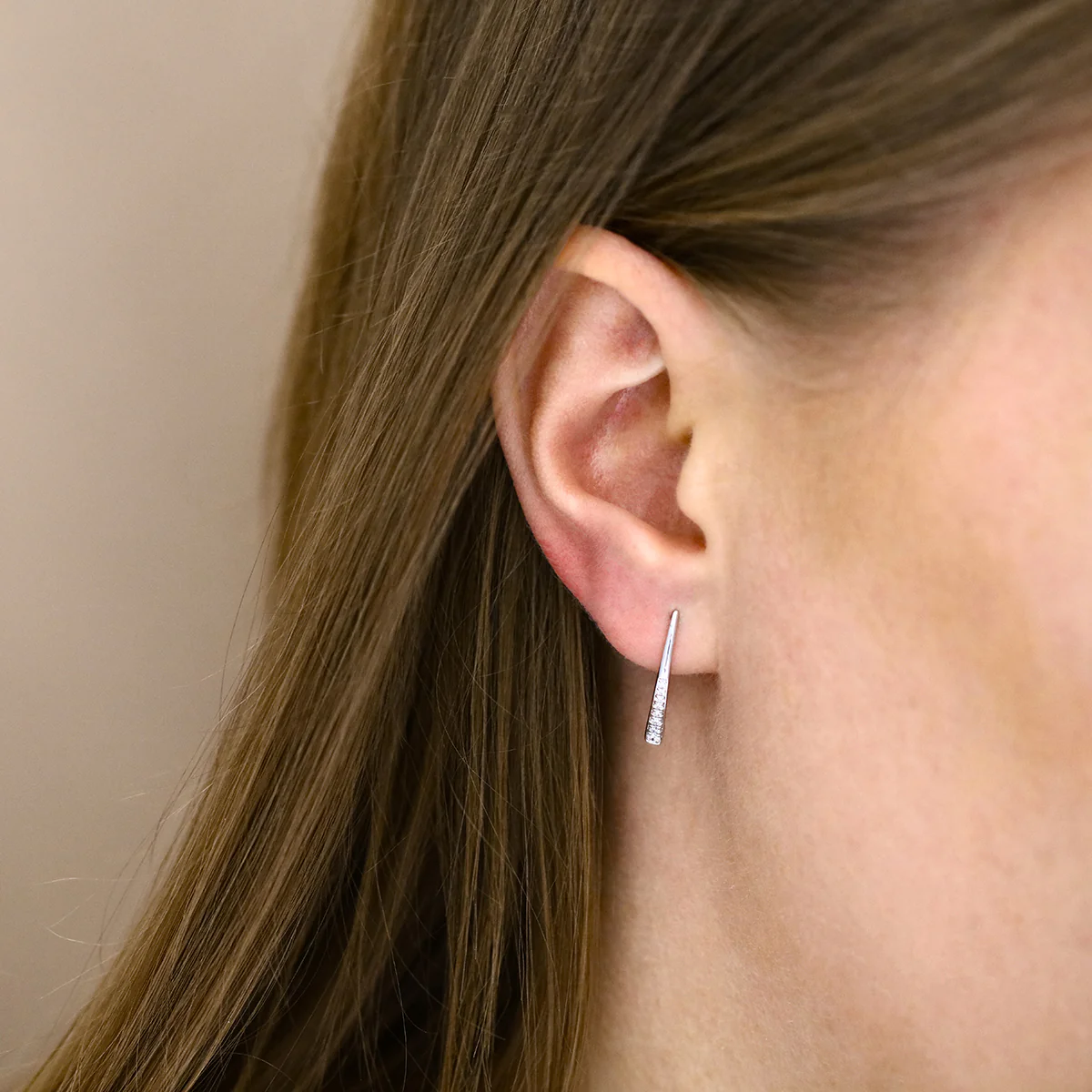 Everyday Diamonds 0.15ct Diamond Curved drop Earrings | 9K White Gold - Image 5