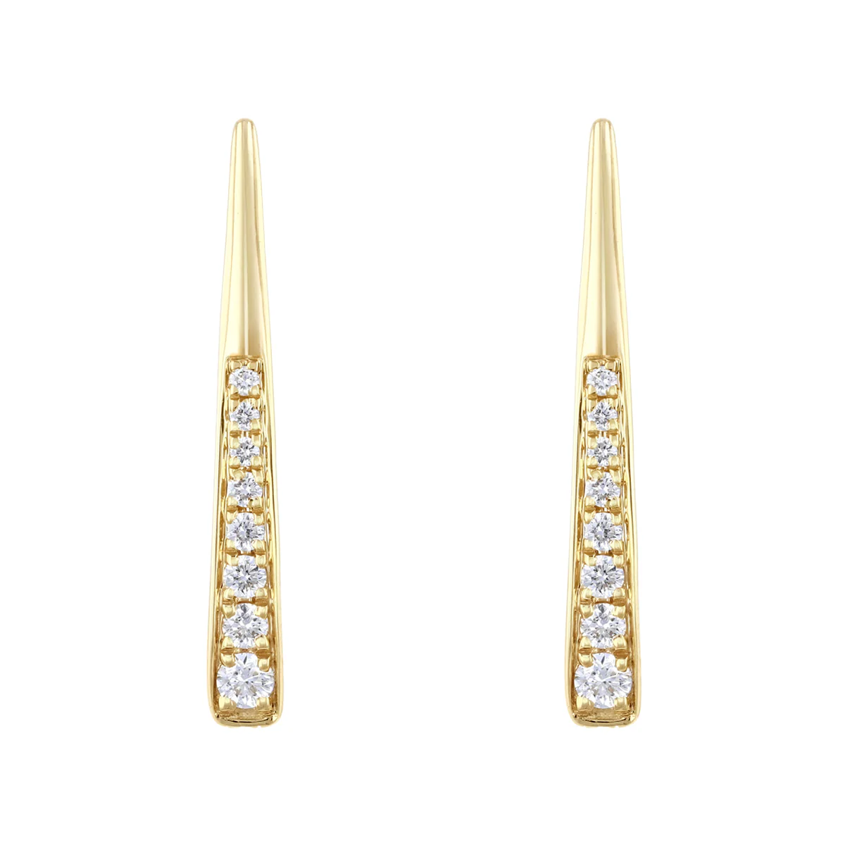 Everyday Diamonds 0.15ct Diamond Curved Drop Earrings | 9K Yellow Gold - Image 2