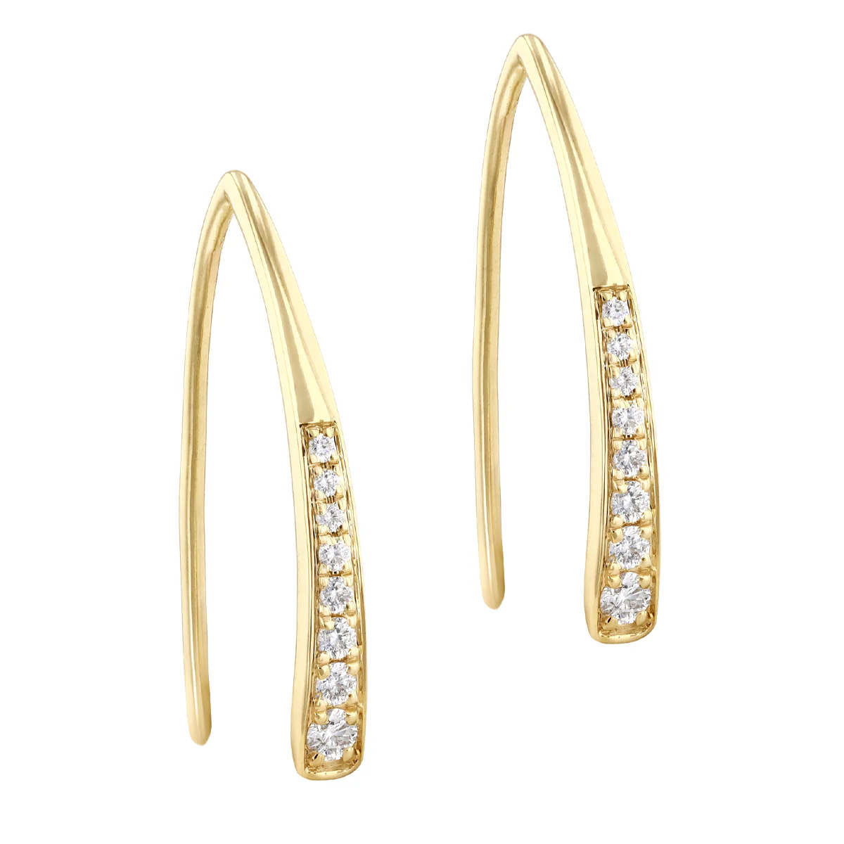 Everyday Diamonds 0.15ct Diamond Curved Drop Earrings | 9K Yellow Gold - Image 3