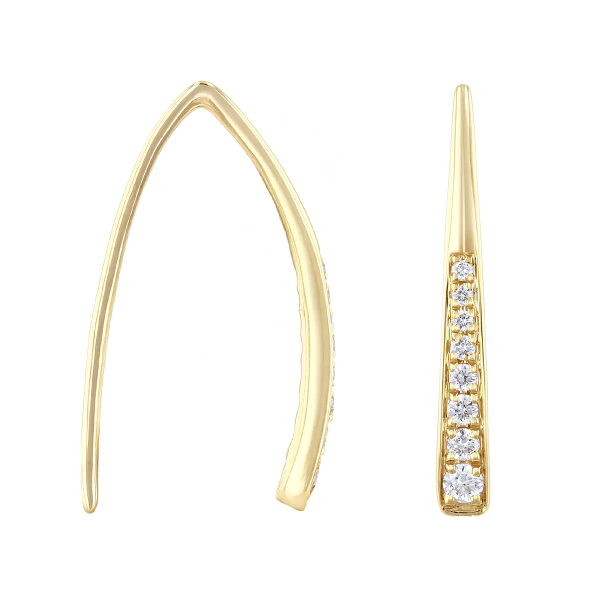 Everyday Diamonds 0.15ct Diamond Curved Drop Earrings | 9K Yellow Gold - Image 4