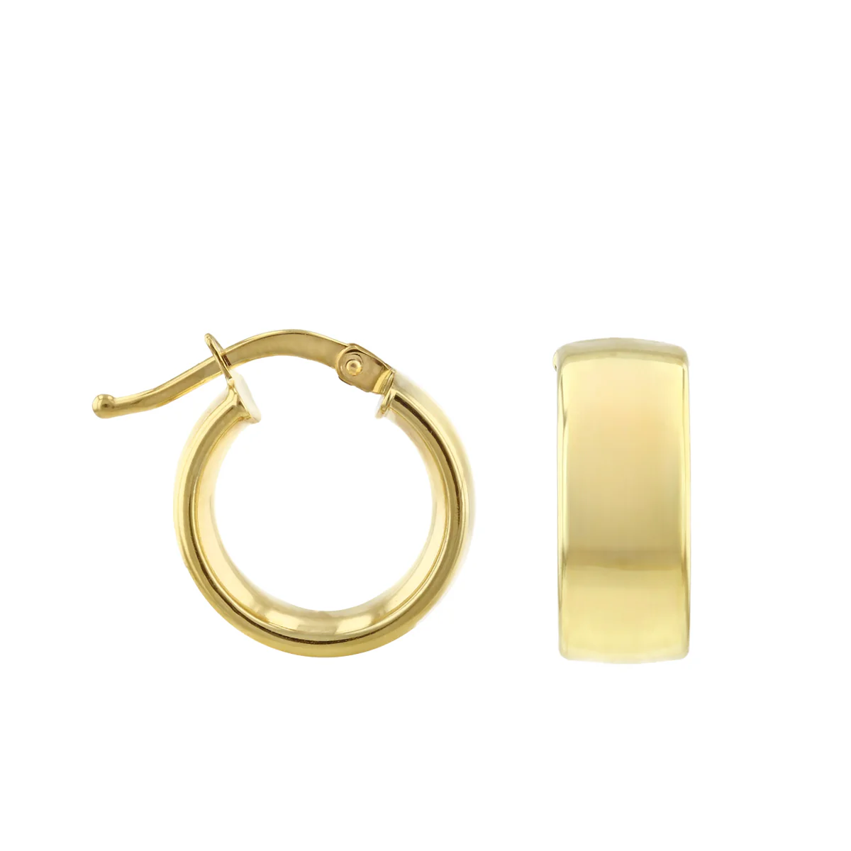 Soleil Collection 10mm Hoop Earrings | 9K Solid Yellow Gold - Image 4