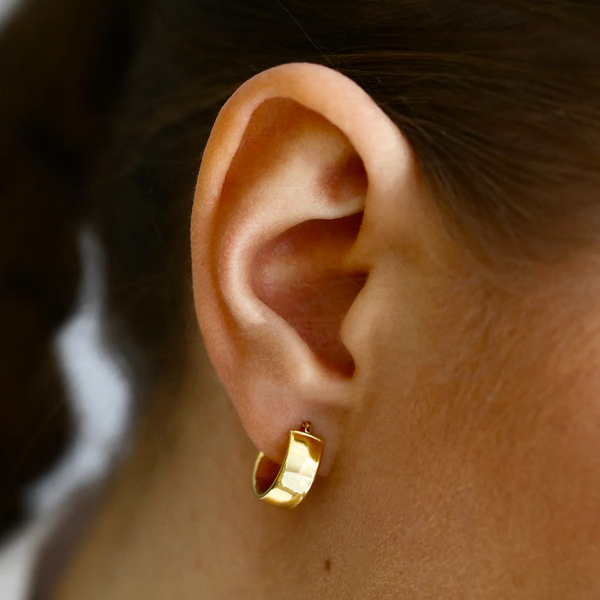 Soleil Collection 10mm Hoop Earrings | 9K Solid Yellow Gold - Image 6