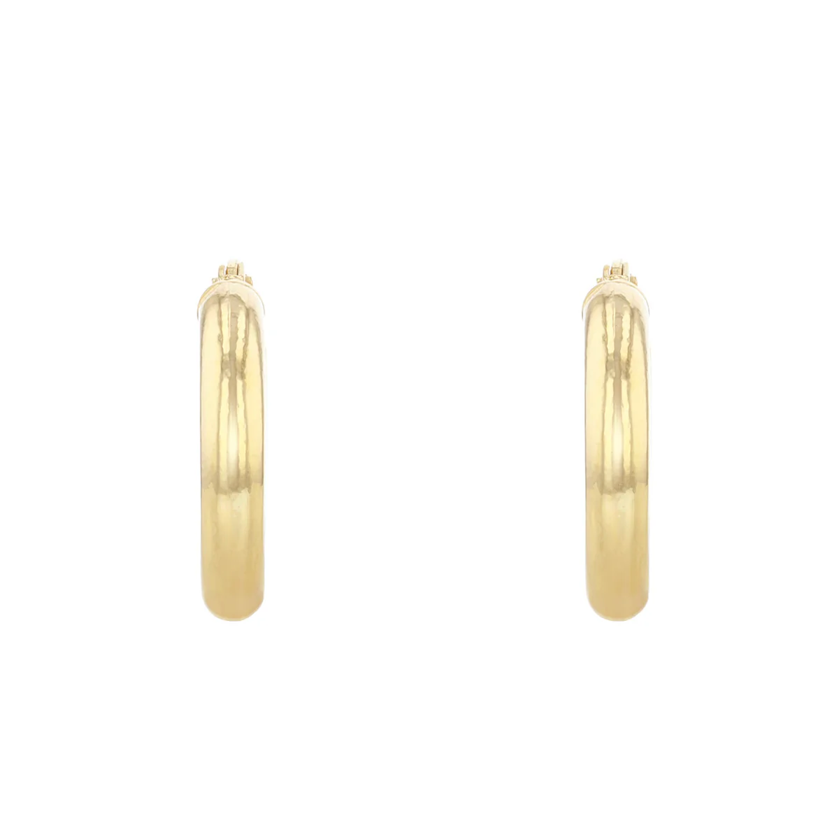 Soleil Collection  10mm Plain Hoops | 9K Solid Yellow Gold - Image 3