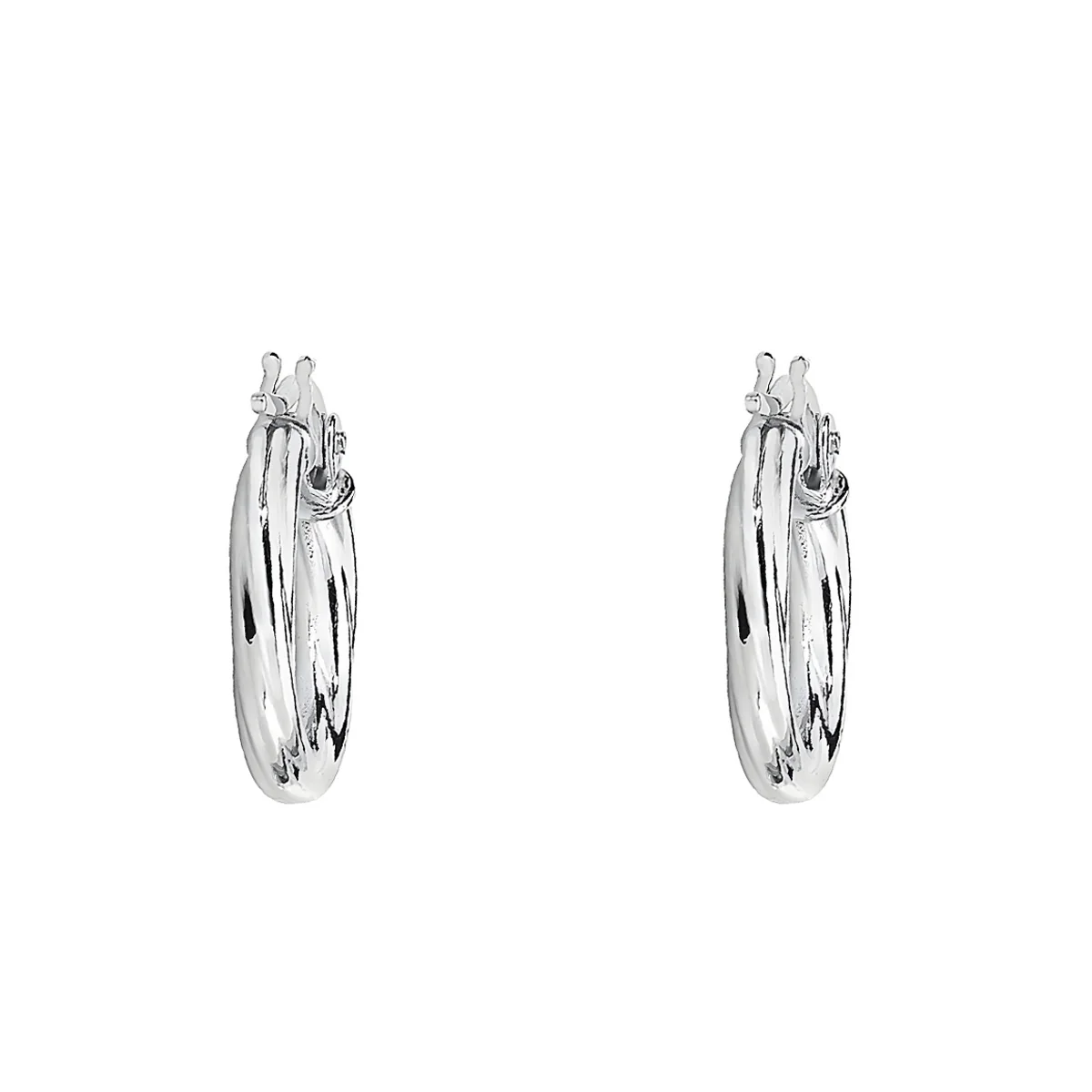 Soleil Collection 10mm Twist Hoop Earrings | 9K Solid White Gold - Image 2