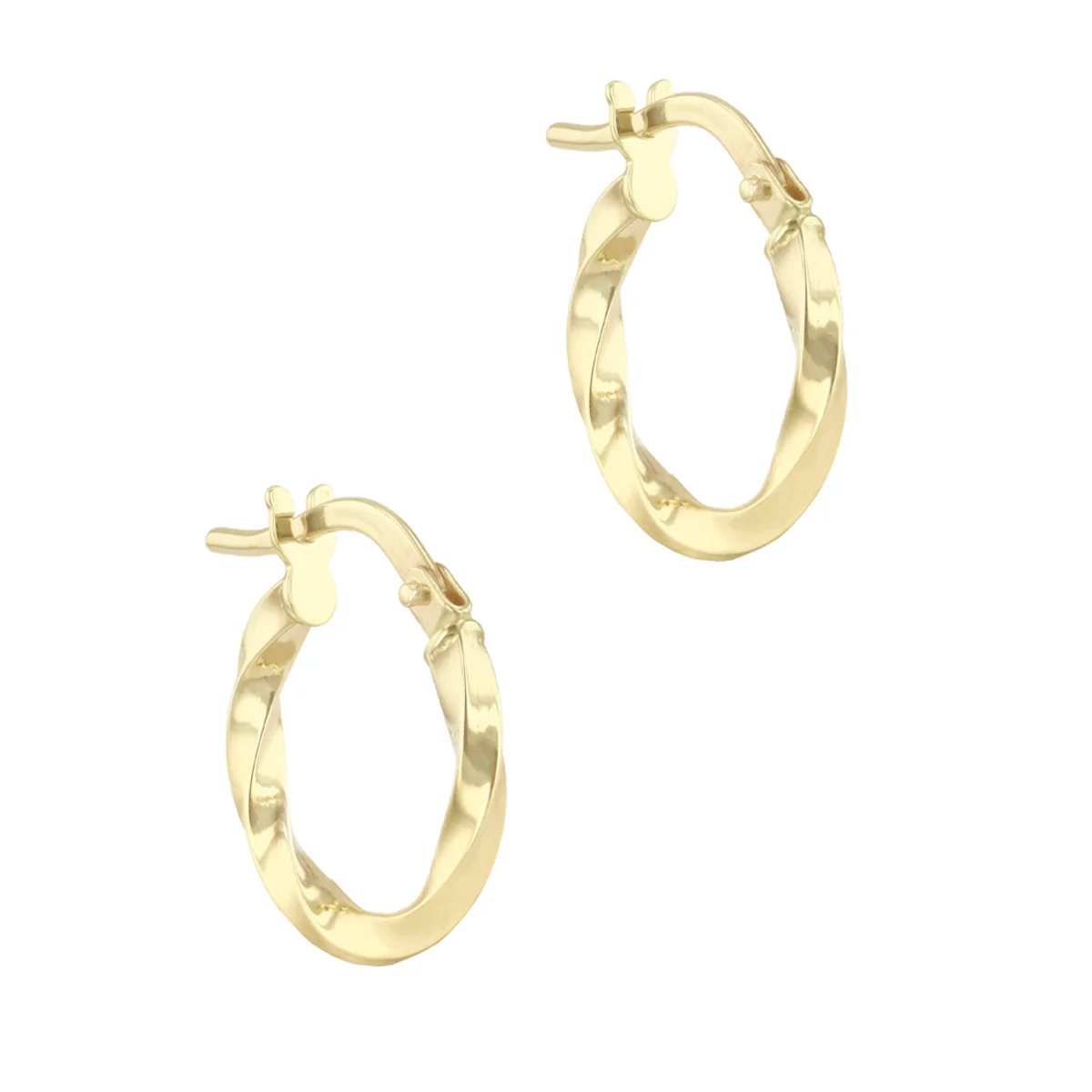 Soleil Collection 10mm Twist Hoop Earrings | 9K Yellow Gold - Image 2