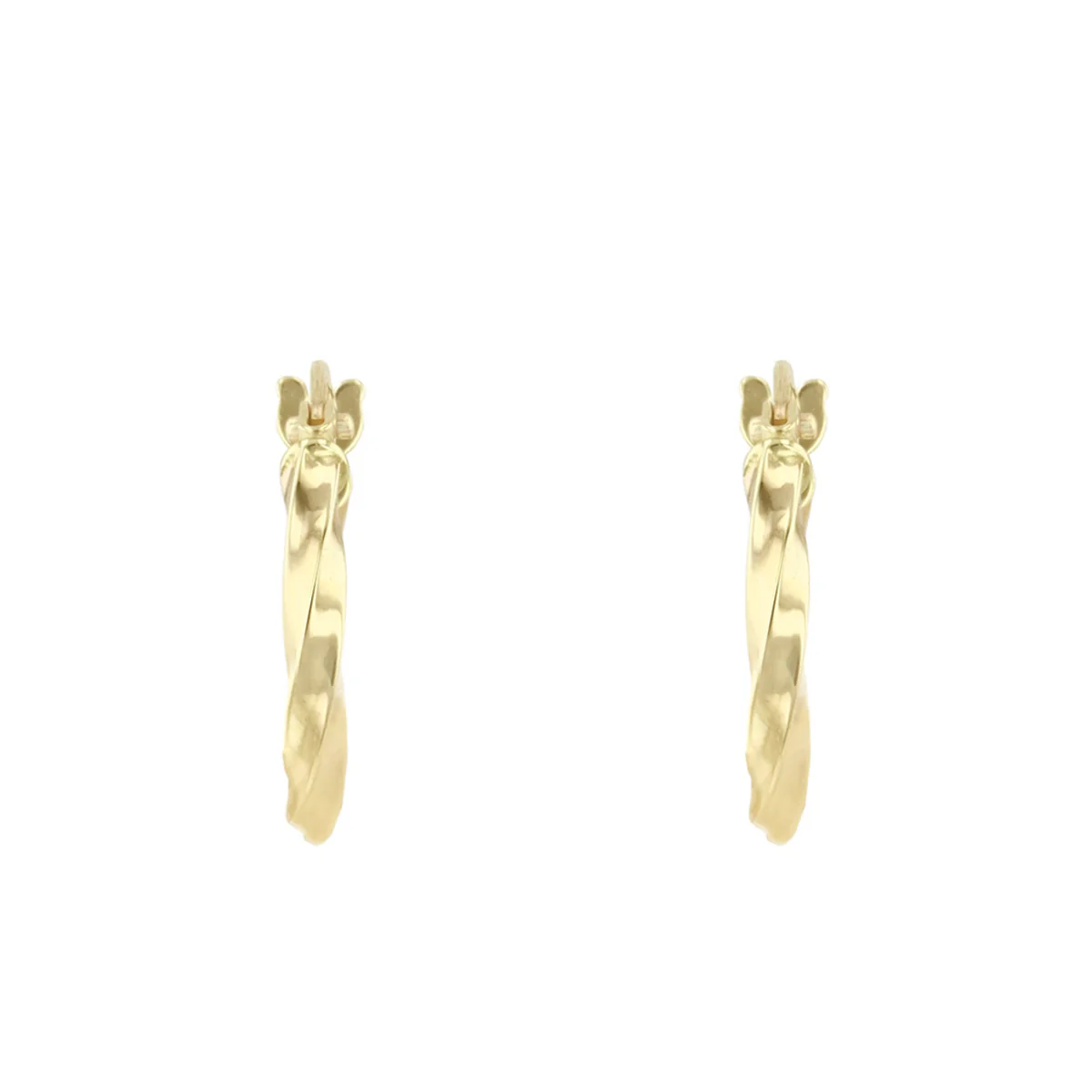 Soleil Collection 10mm Twist Hoop Earrings | 9K Yellow Gold - Image 3