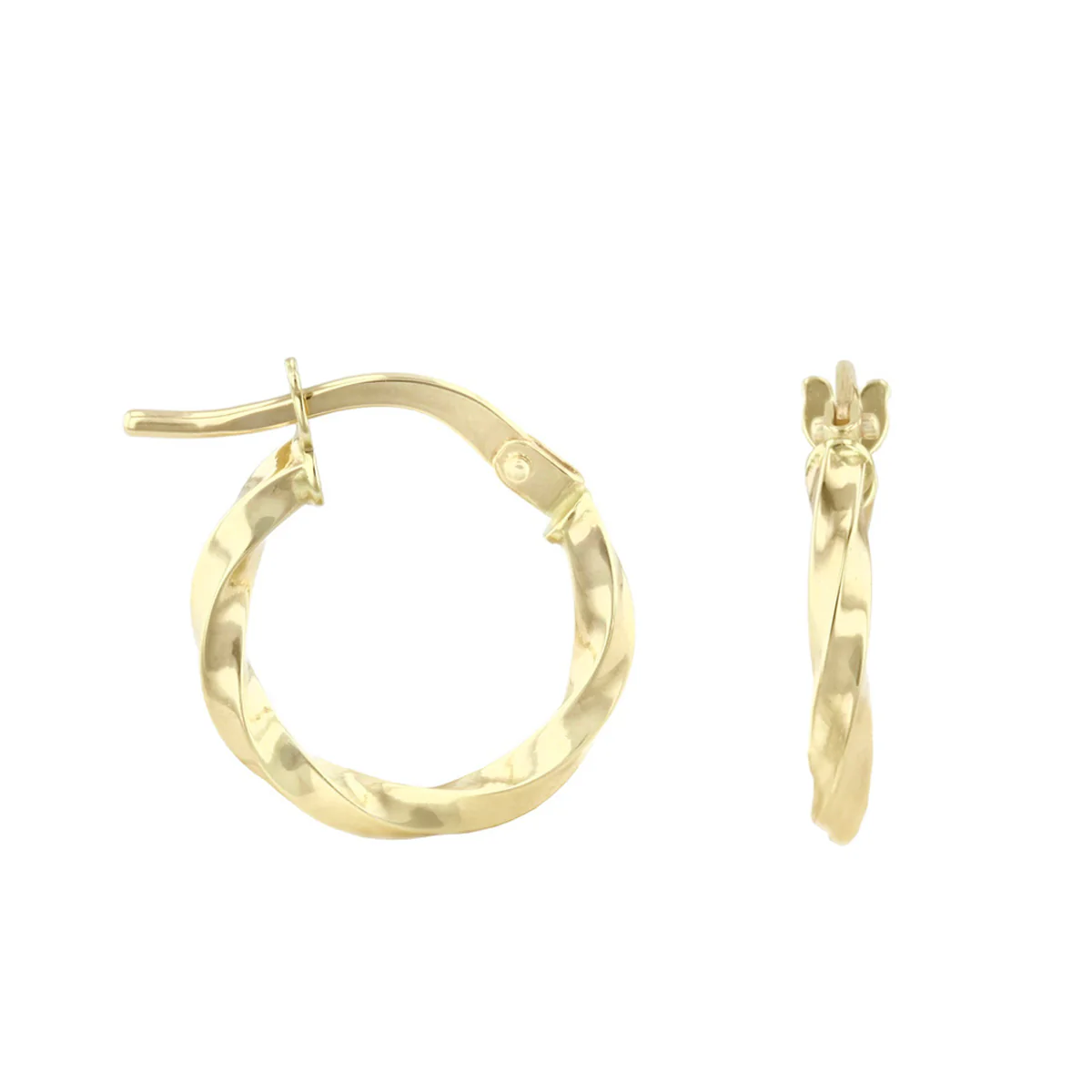 Soleil Collection 10mm Twist Hoop Earrings | 9K Yellow Gold - Image 4