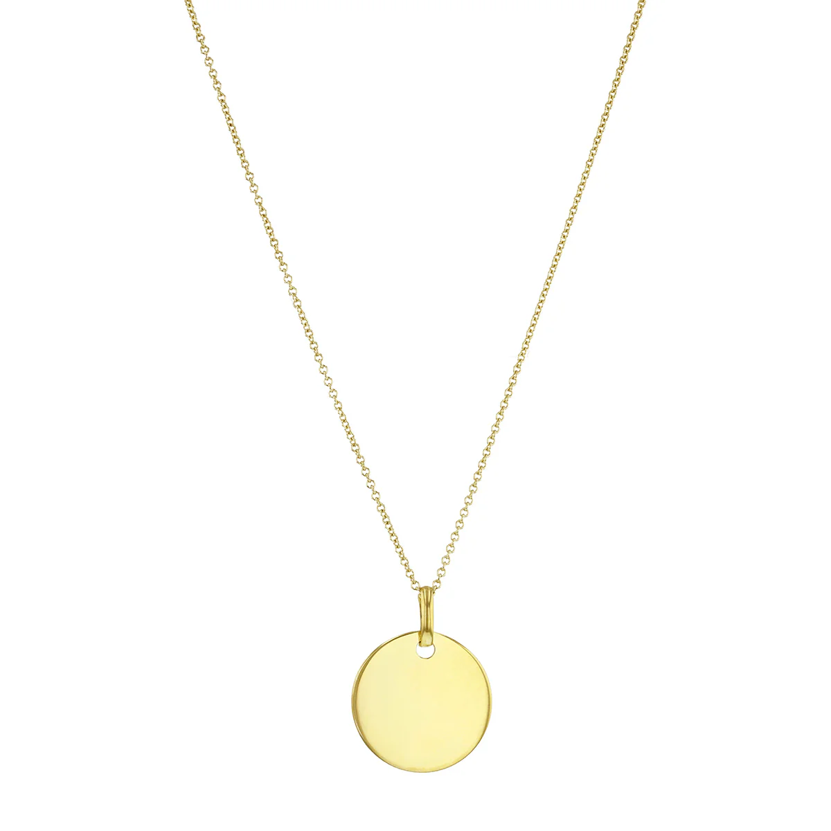Soleil Collection 14mm Circular Disc Pendant | 9K Yellow Gold - Image 2