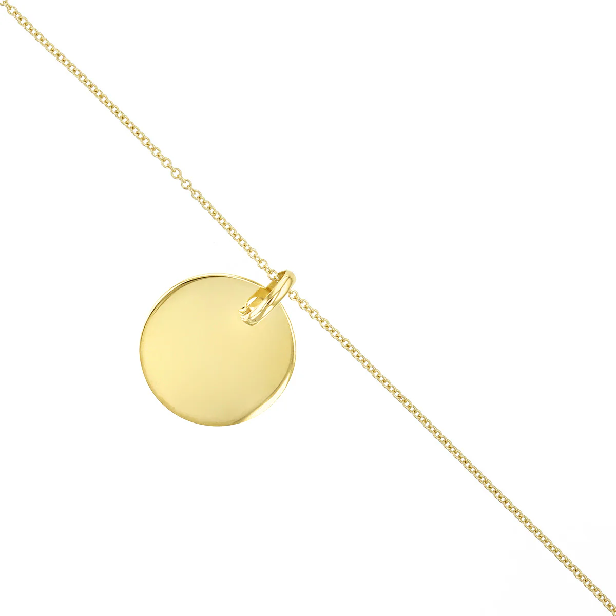 Soleil Collection 14mm Circular Disc Pendant | 9K Yellow Gold - Image 3
