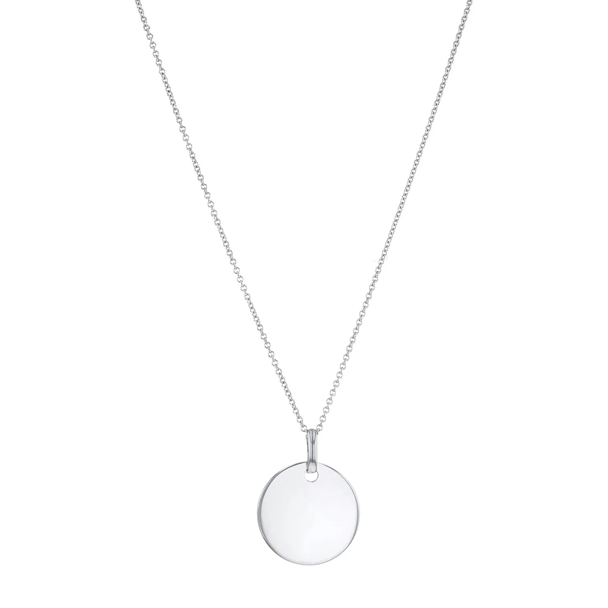 Soleil Collection 14mm Circular Disc Pendant | 9K White Gold - Image 2