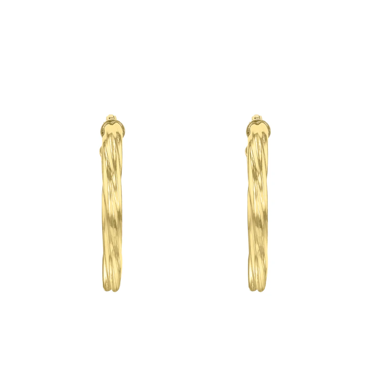 Soleil Collection 15mm Twist Hoop Earrings | 9K SolidYellow Gold - Image 3