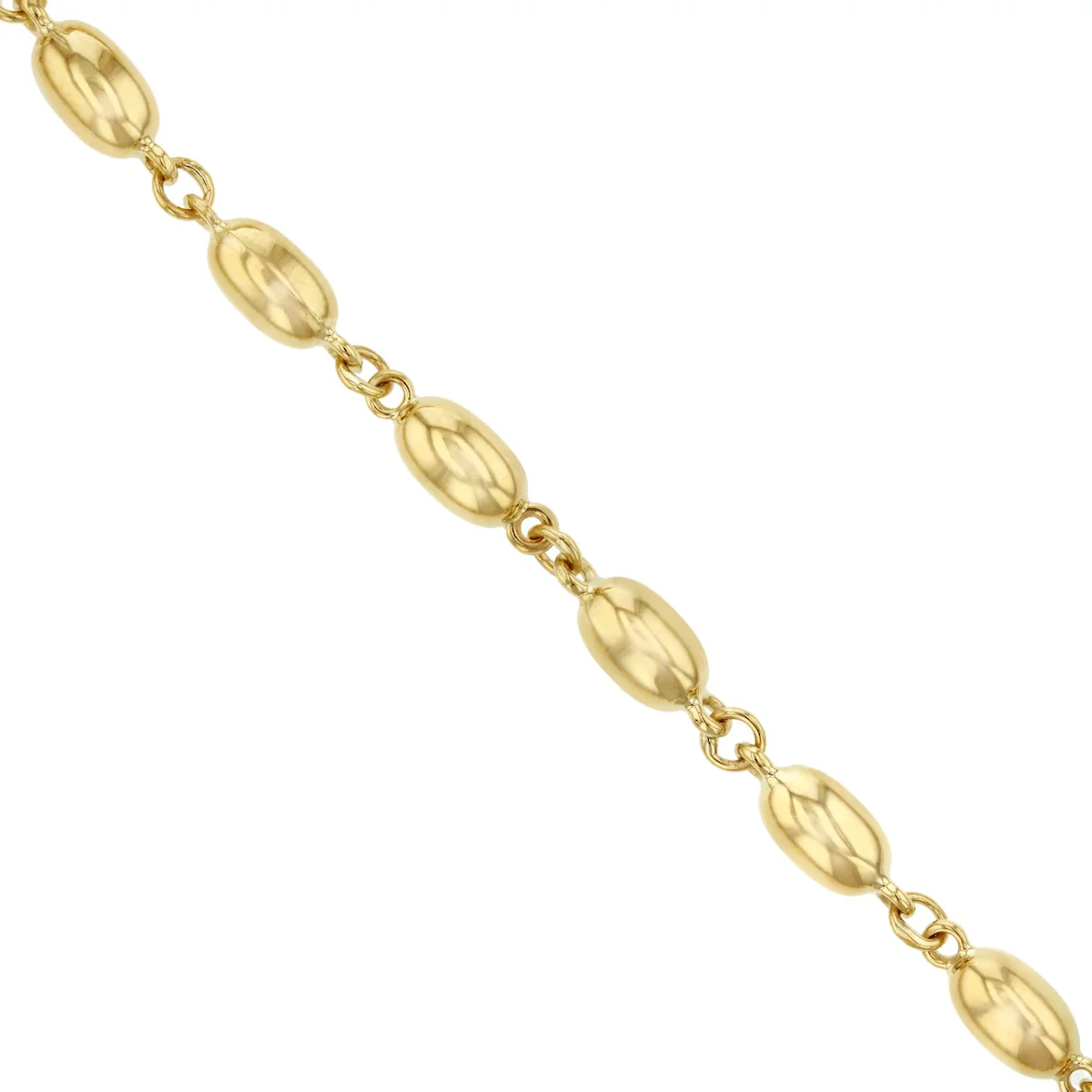 Soleil Collection 18" Elongated Bead Shaped Collarette | 9K Yellow Gold - Image 2