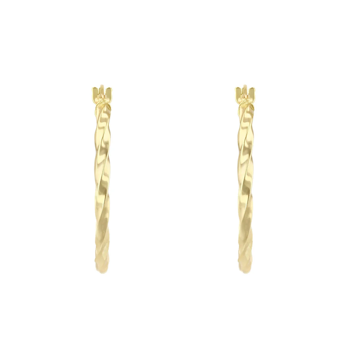 Soleil Collection 20mm Twist Hoops | 9K Yellow Gold - Image 2