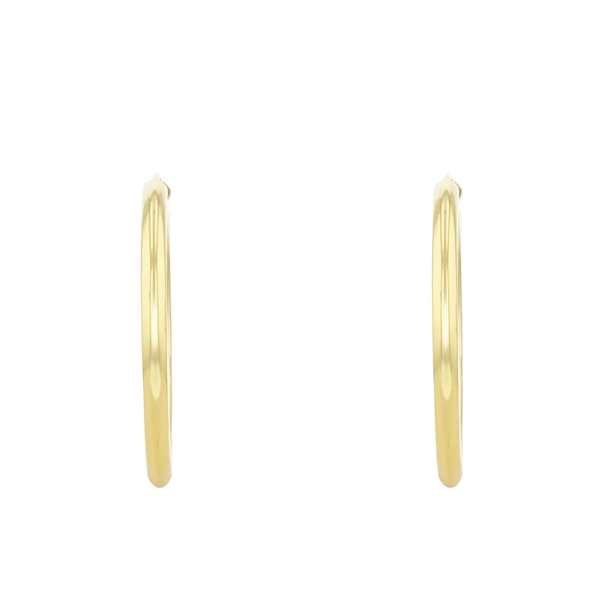 Soleil Collection  22mm Plain Hoops | 9K Solid Yellow Gold - Image 3
