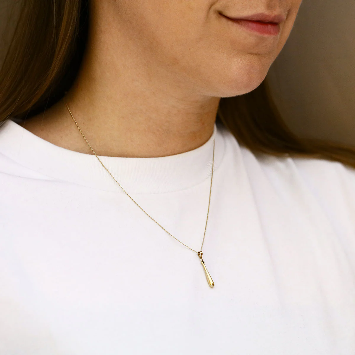 Soleil collection 25mm Tear Drop Necklace | 9K Yellow Gold - Image 5