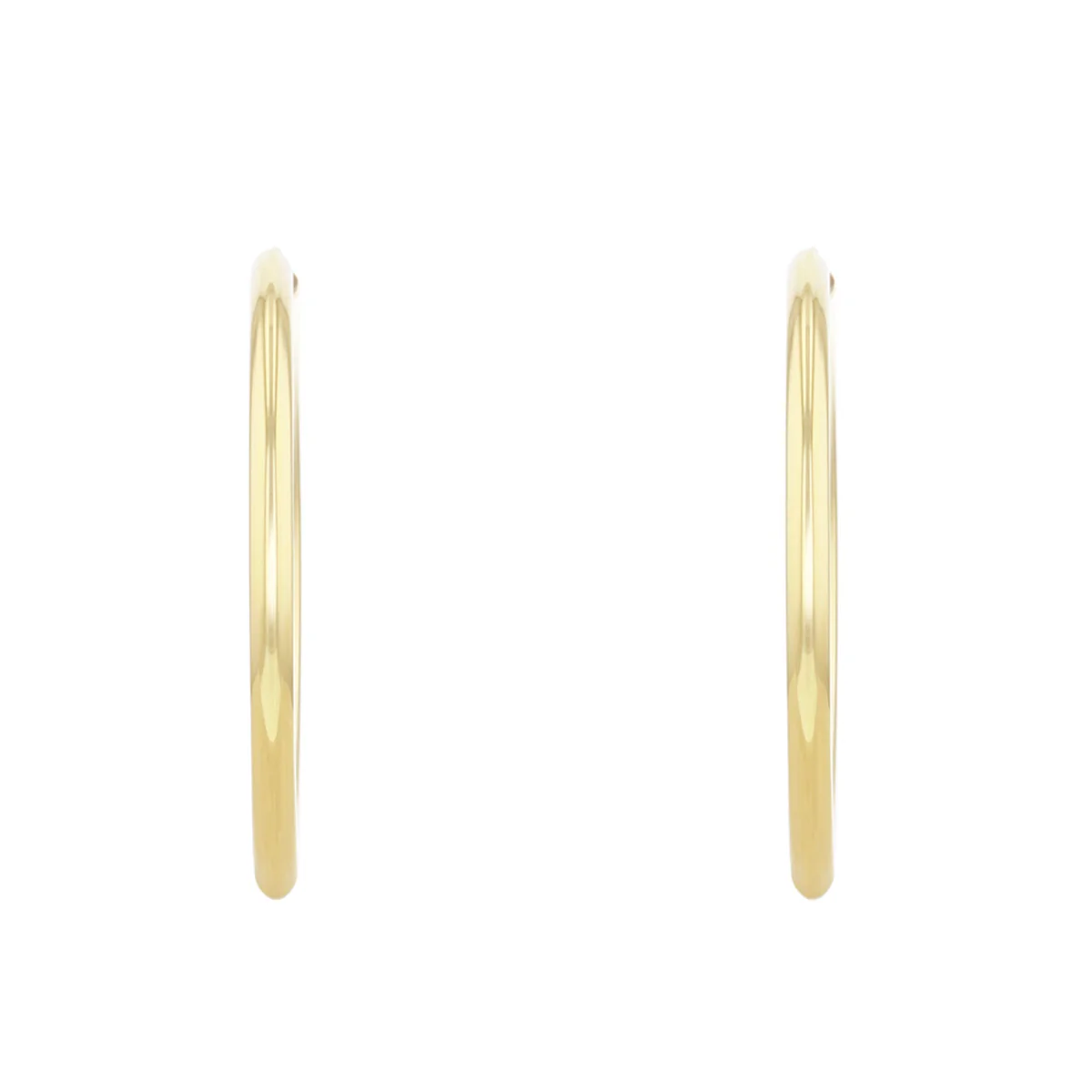 Soleil Collection 27mm Plain Hoops | 9K Solid Yellow Gold - Image 3