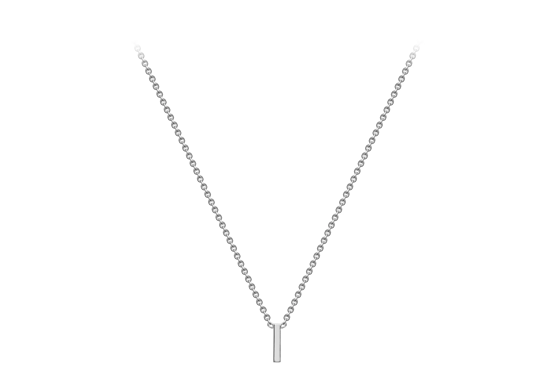 Soleil Collection 3.5mm x 5mm Initial Adjustable Necklace | 9K White Gold - Image 12