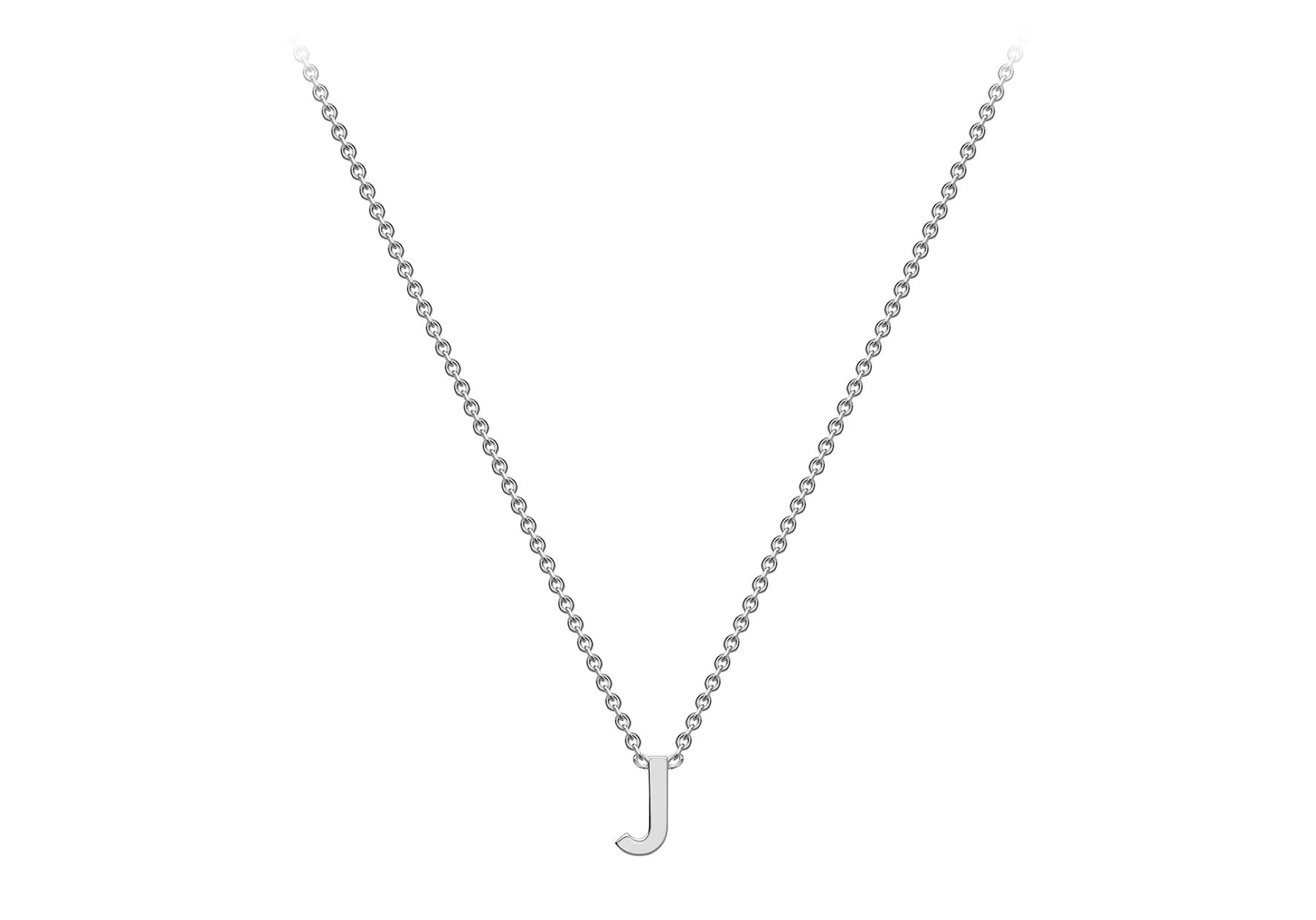 Soleil Collection 3.5mm x 5mm Initial Adjustable Necklace | 9K White Gold - Image 13