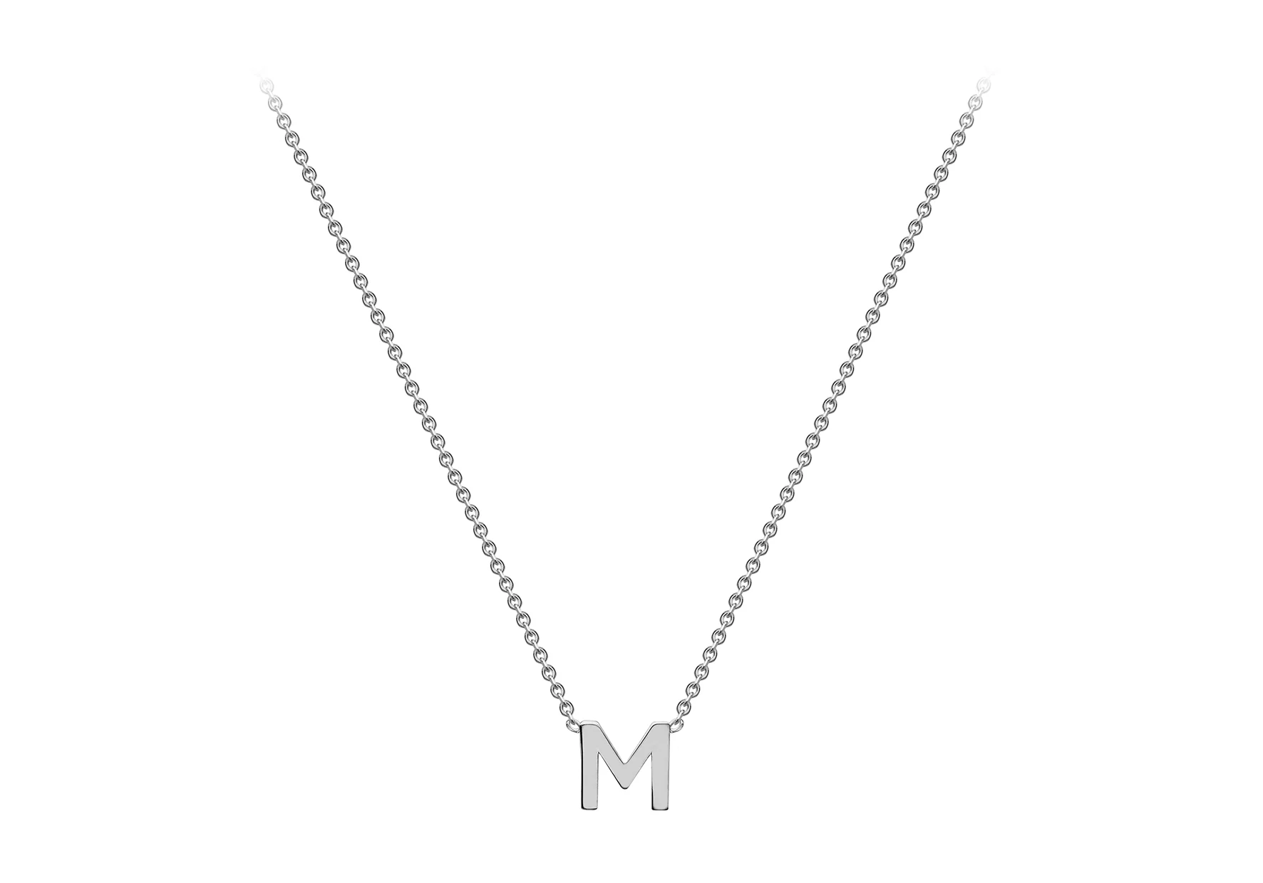 Soleil Collection 3.5mm x 5mm Initial Adjustable Necklace | 9K White Gold - Image 19
