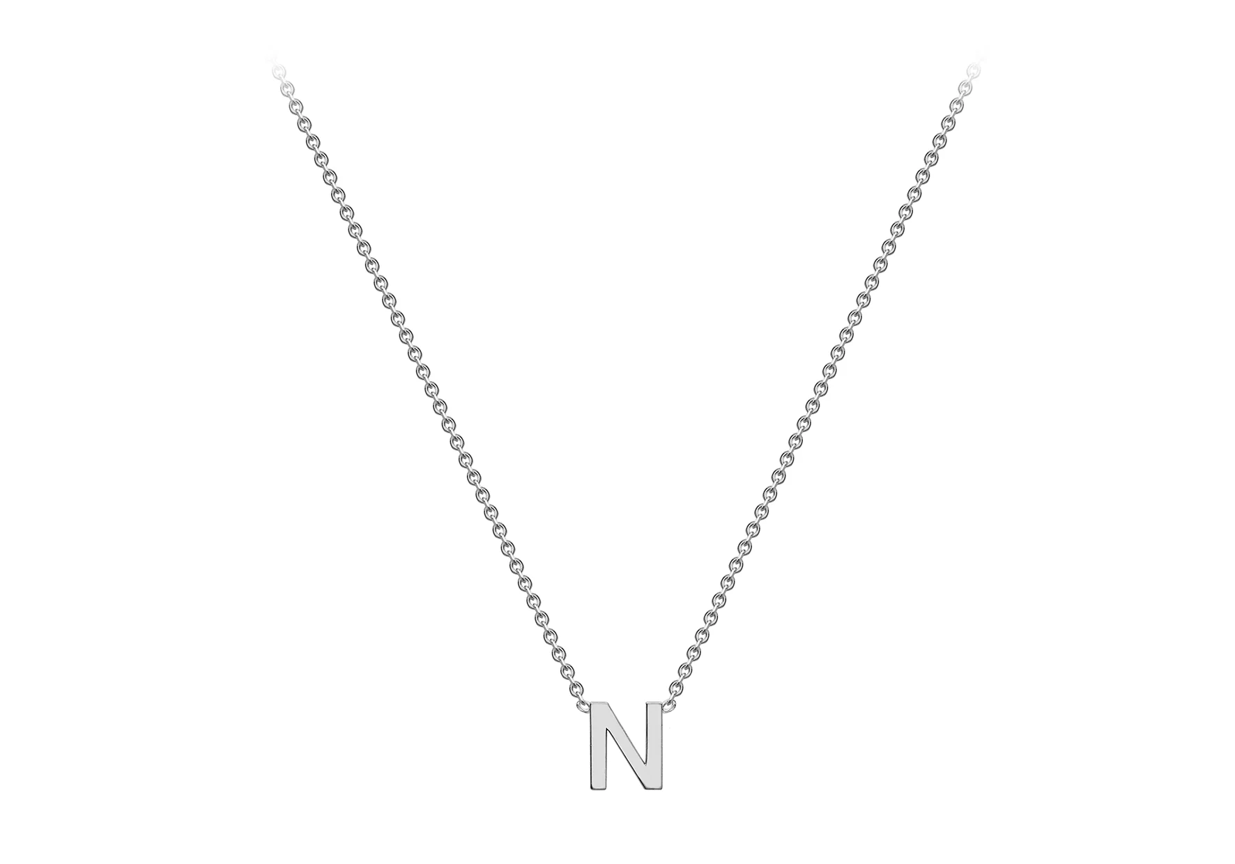 Soleil Collection 3.5mm x 5mm Initial Adjustable Necklace | 9K White Gold - Image 21