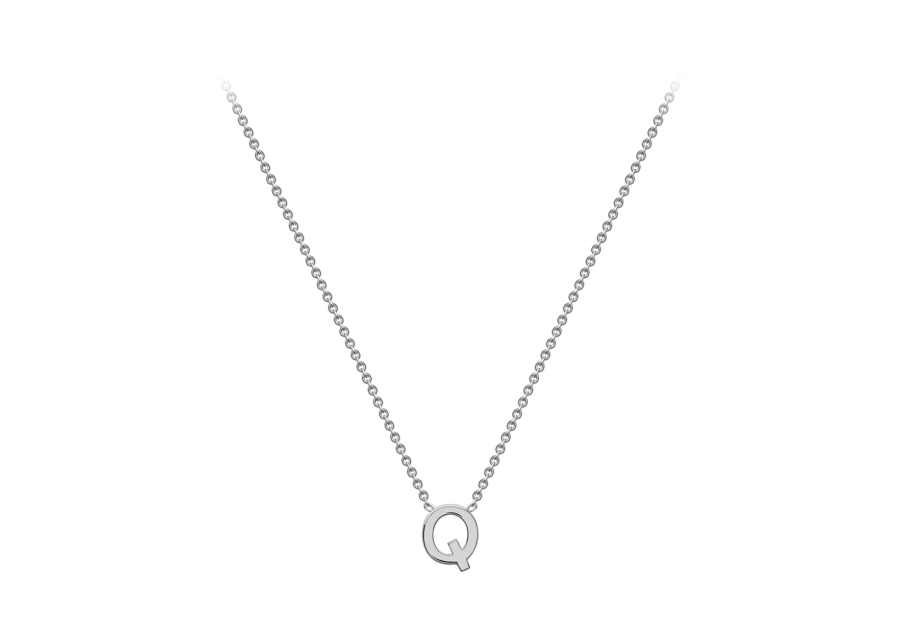 Soleil Collection 3.5mm x 5mm Initial Adjustable Necklace | 9K White Gold - Image 24