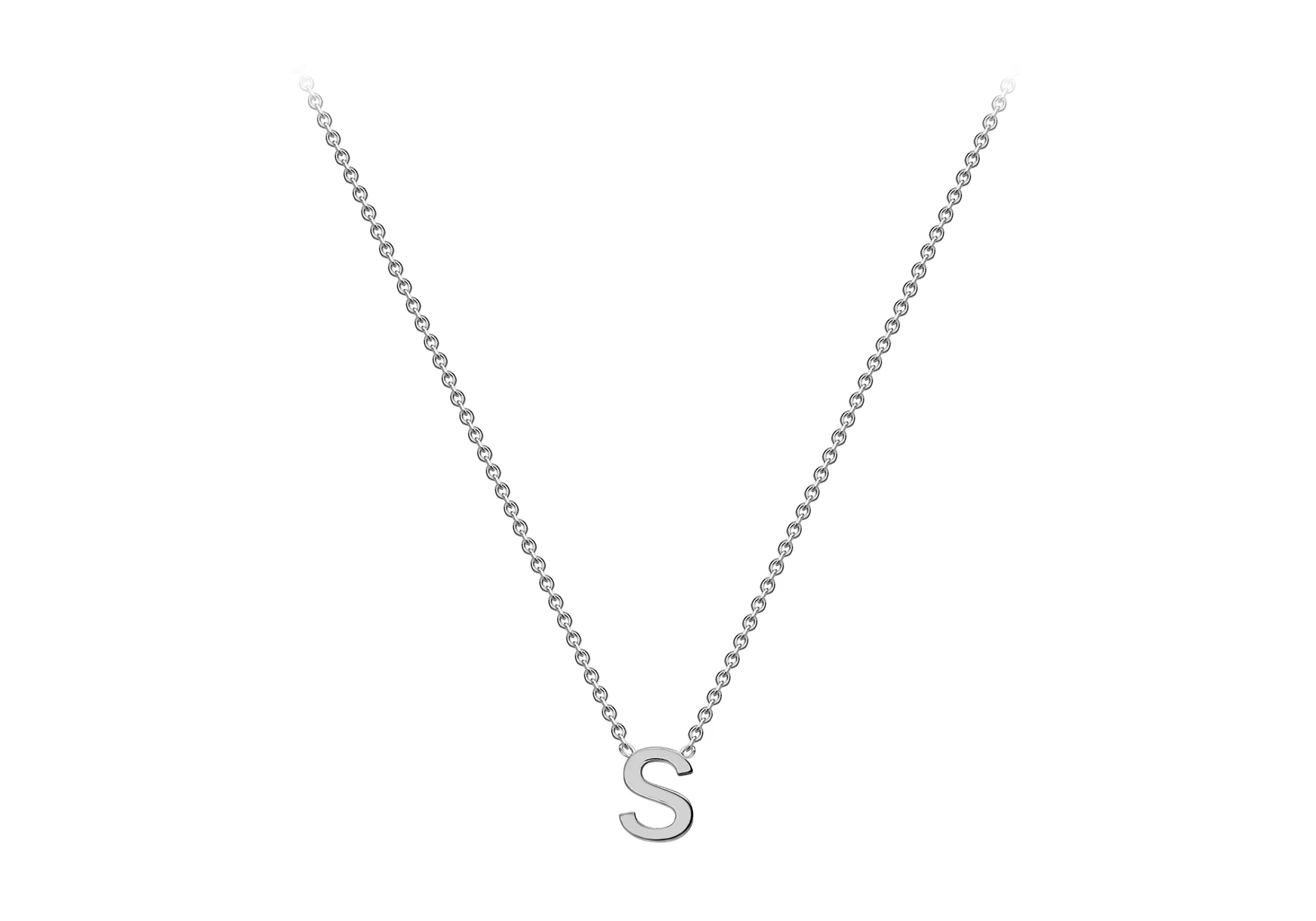 Soleil Collection 3.5mm x 5mm Initial Adjustable Necklace | 9K White Gold - Image 26
