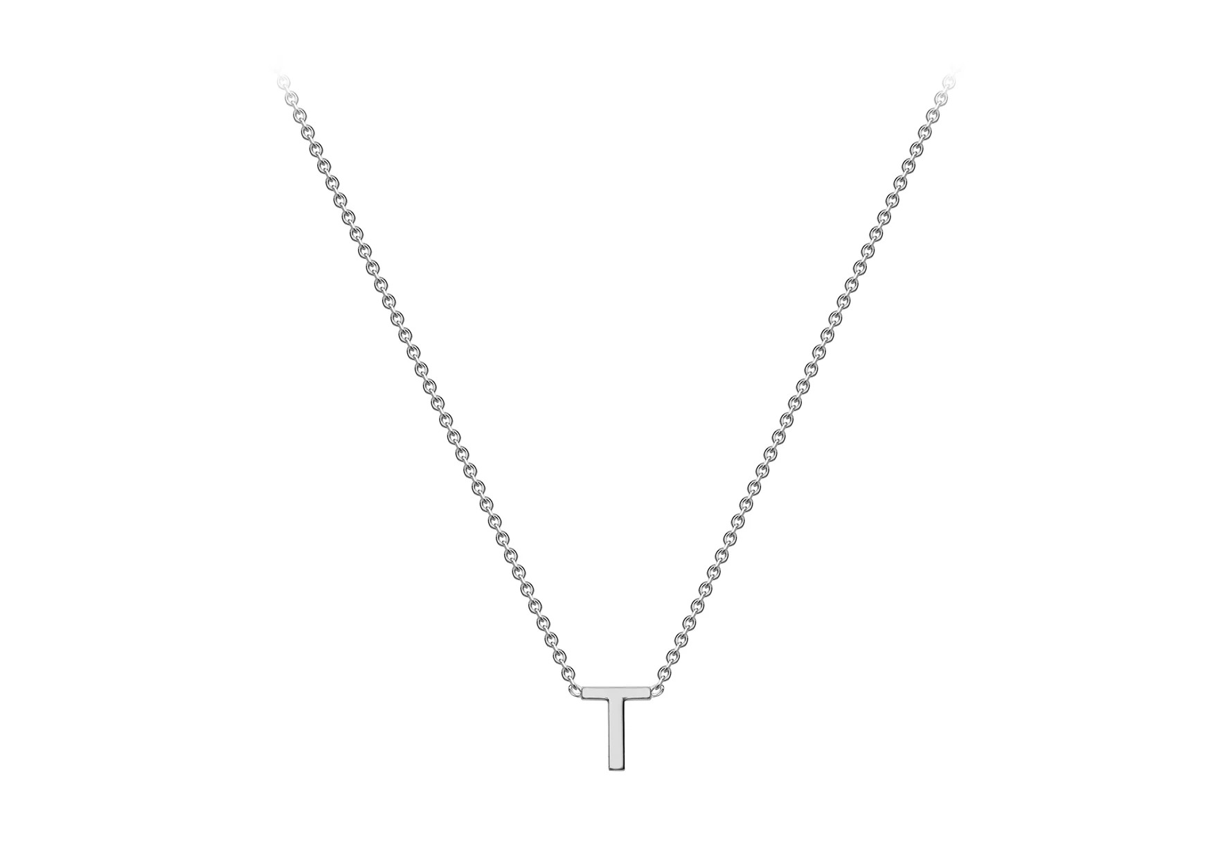 Soleil Collection 3.5mm x 5mm Initial Adjustable Necklace | 9K White Gold - Image 28