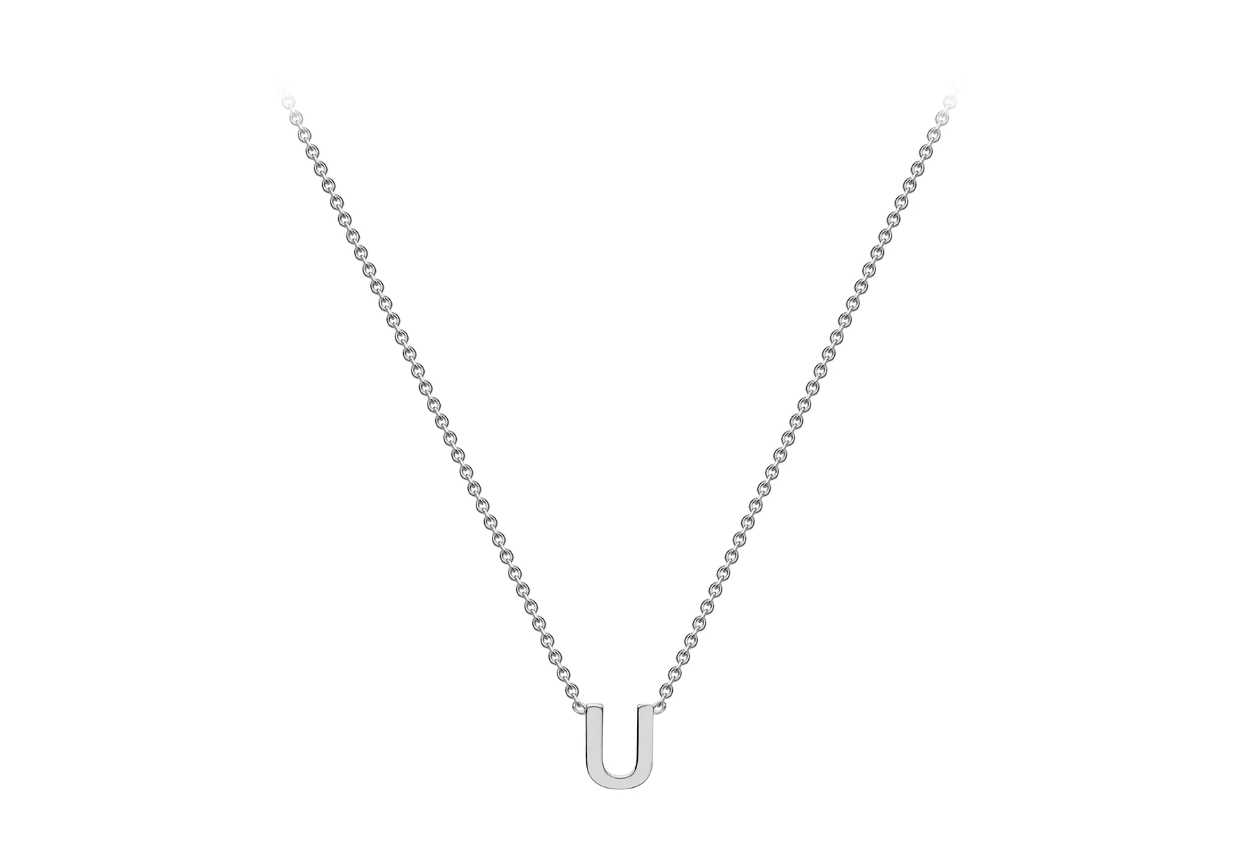 Soleil Collection 3.5mm x 5mm Initial Adjustable Necklace | 9K White Gold - Image 29