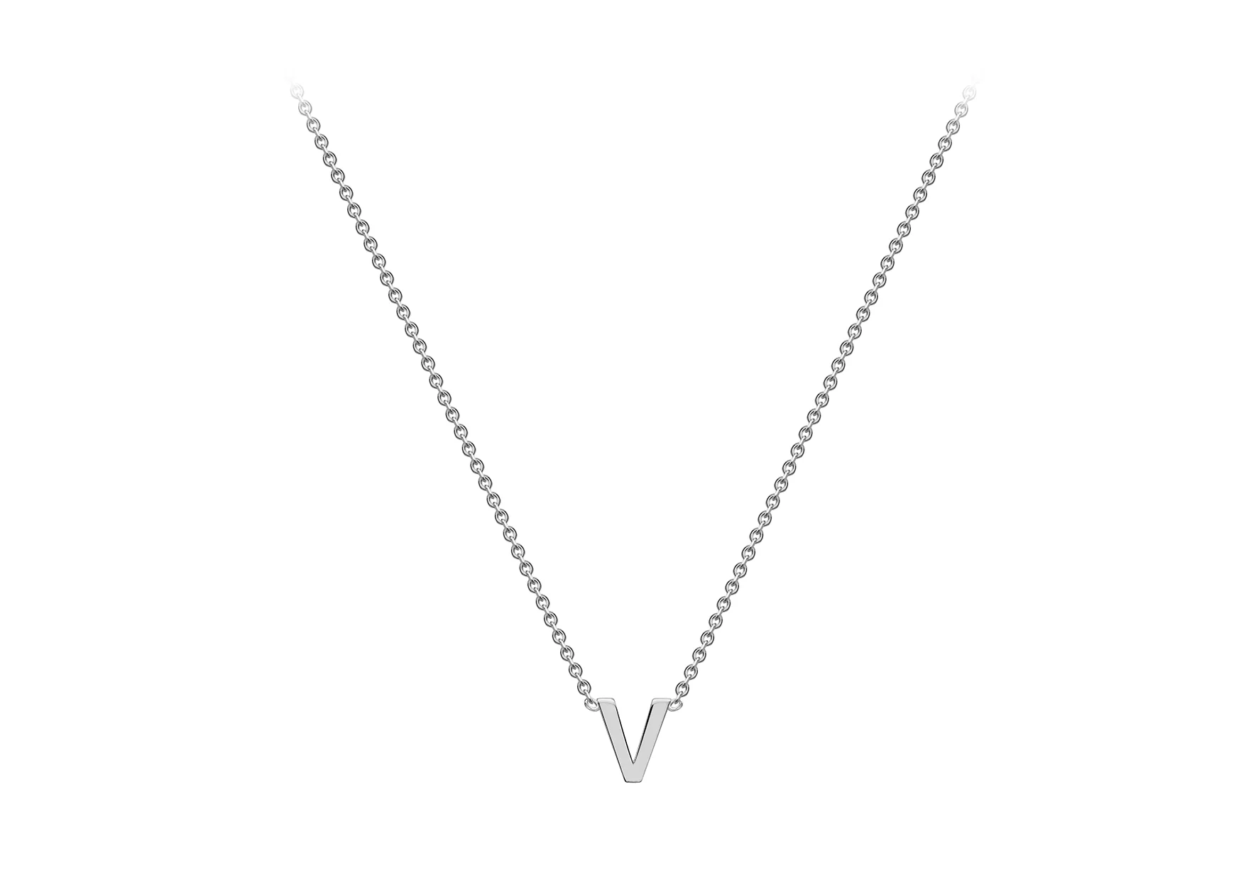 Soleil Collection 3.5mm x 5mm Initial Adjustable Necklace | 9K White Gold - Image 30