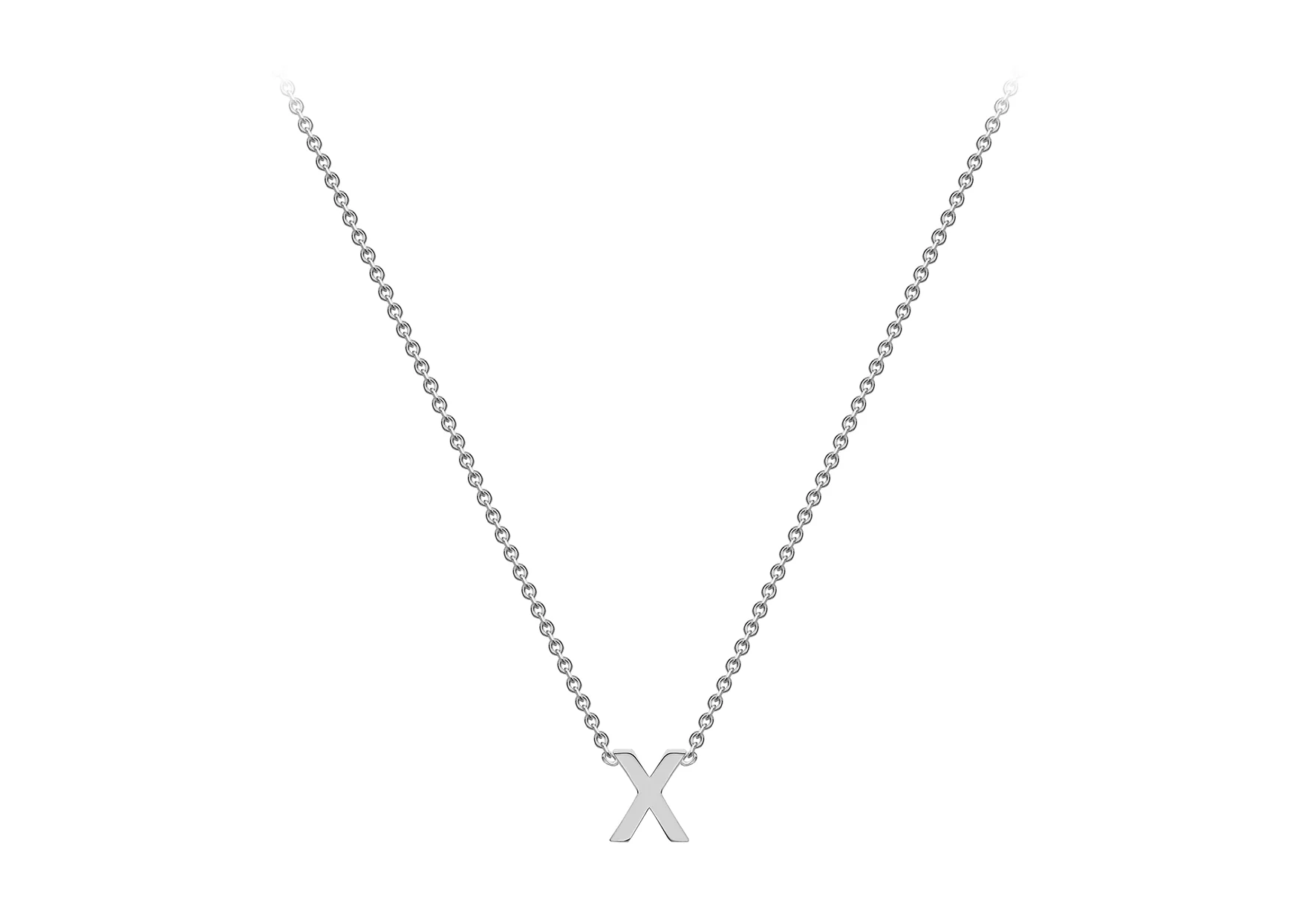 Soleil Collection 3.5mm x 5mm Initial Adjustable Necklace | 9K White Gold - Image 32