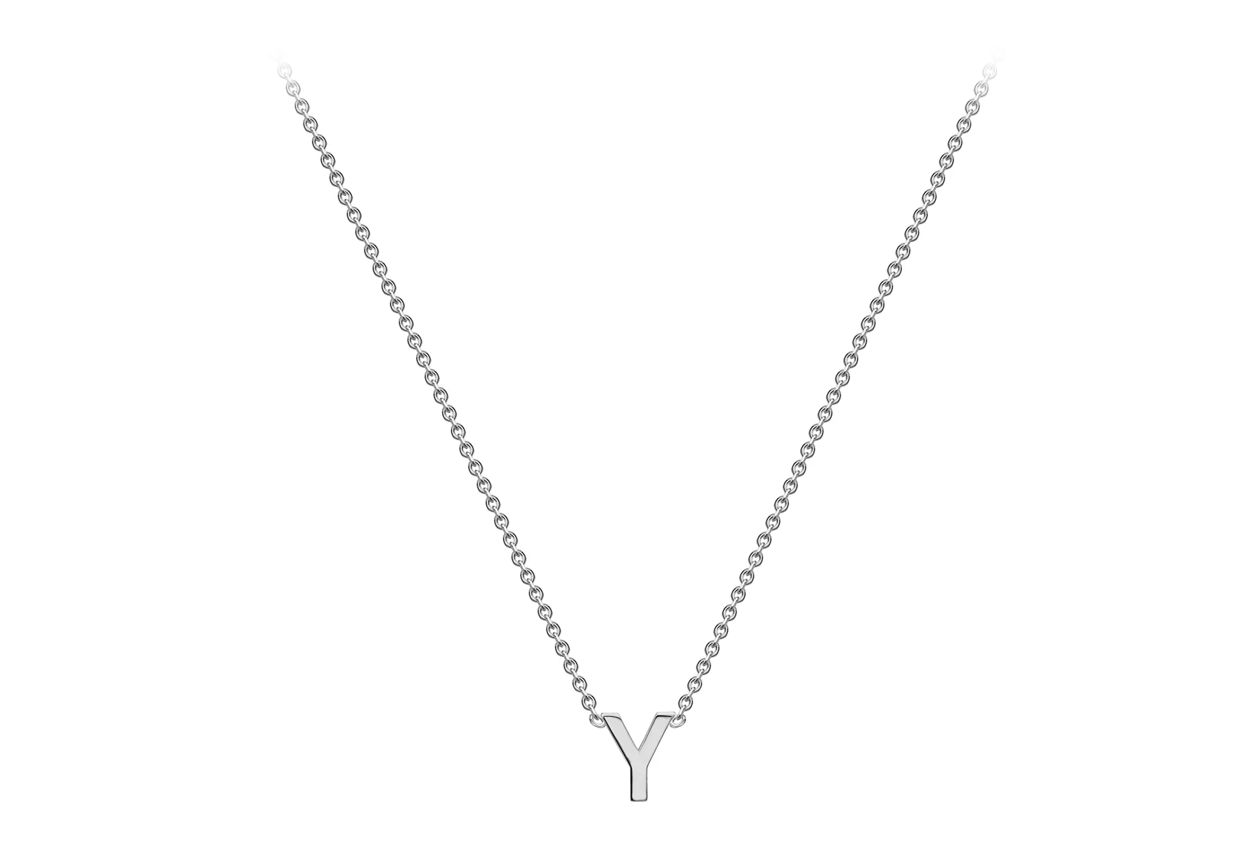Soleil Collection 3.5mm x 5mm Initial Adjustable Necklace | 9K White Gold - Image 33