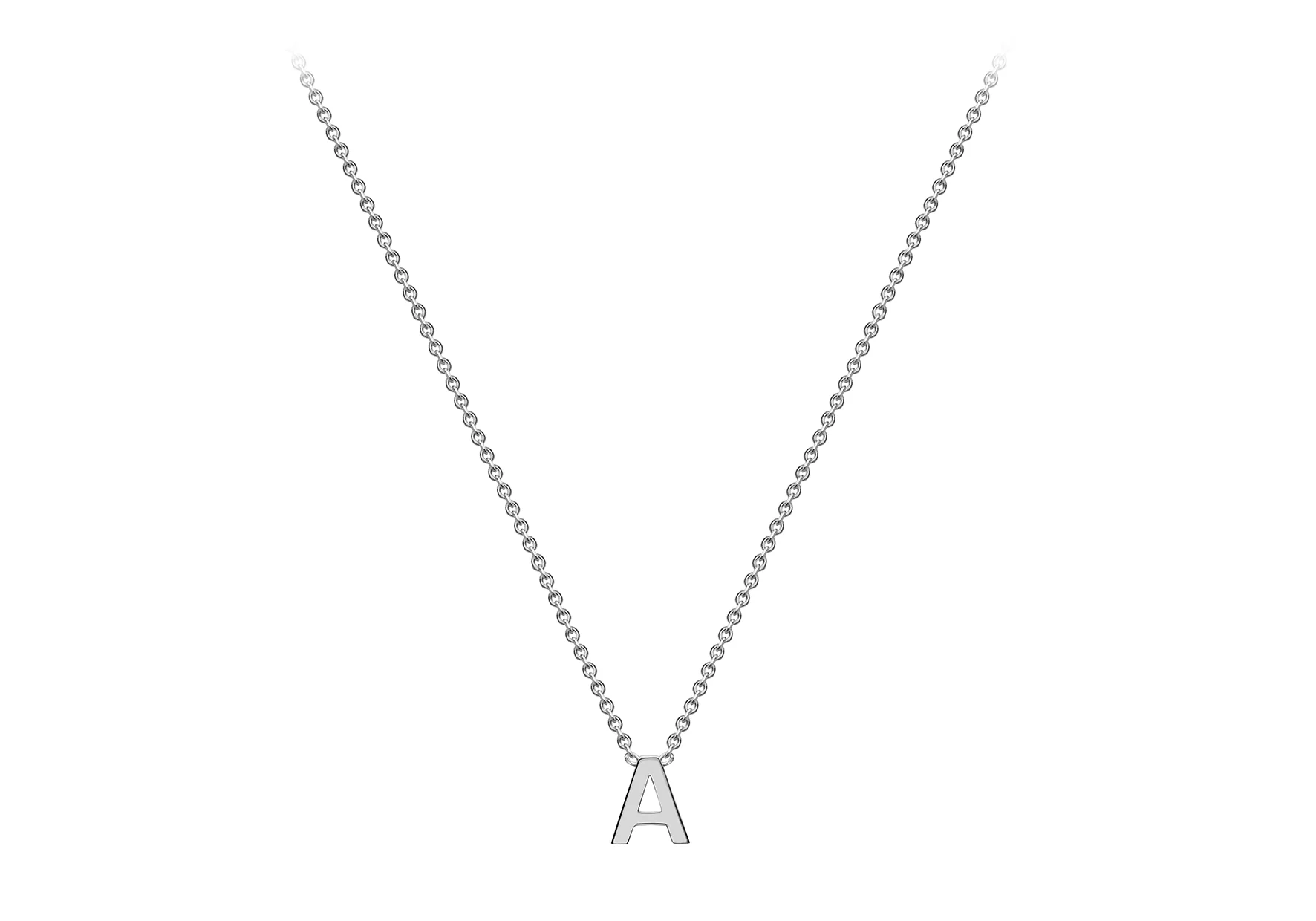 Soleil Collection 3.5mm x 5mm Initial Adjustable Necklace | 9K White Gold - Image 35