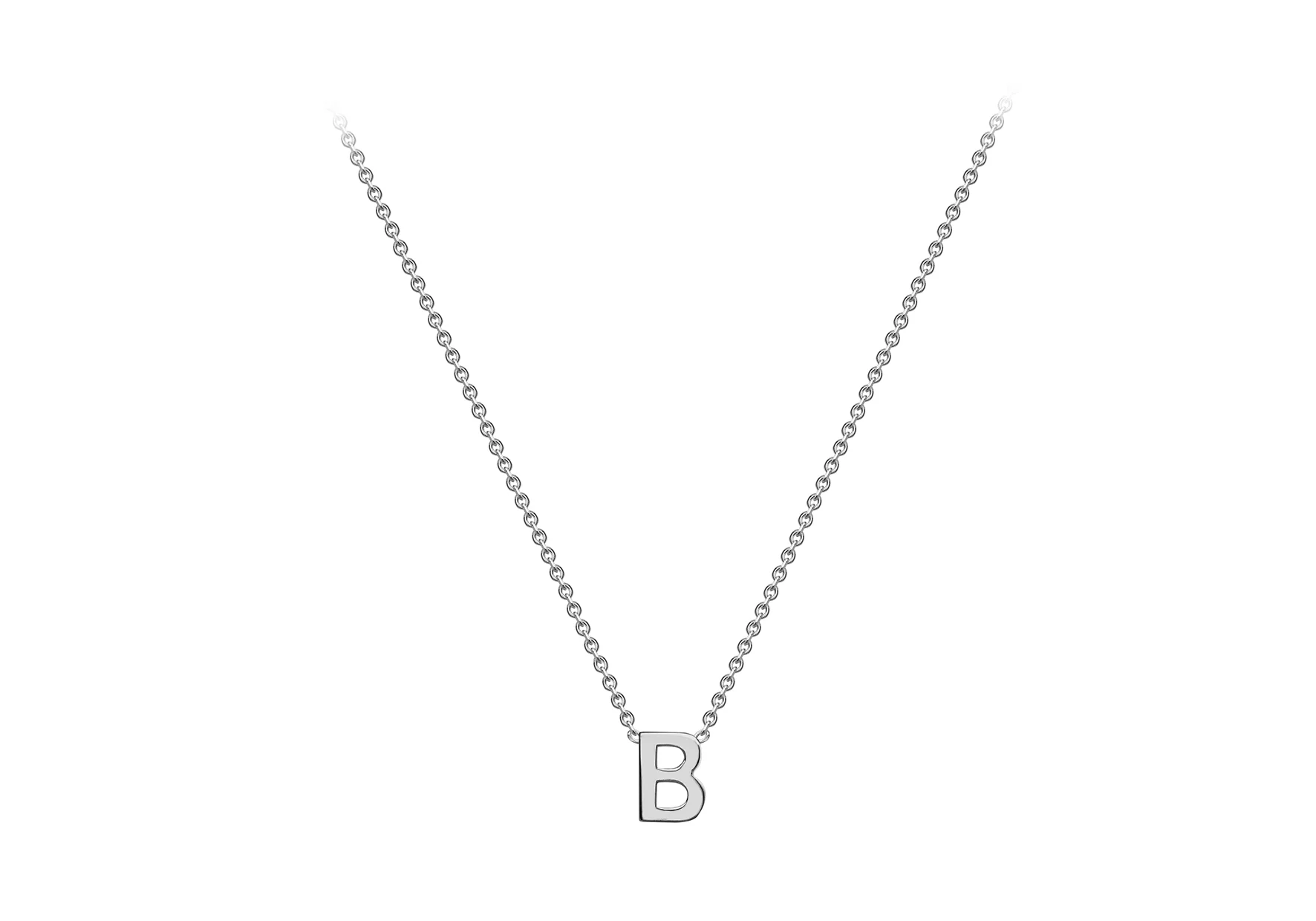 Soleil Collection 3.5mm x 5mm Initial Adjustable Necklace | 9K White Gold - Image 36