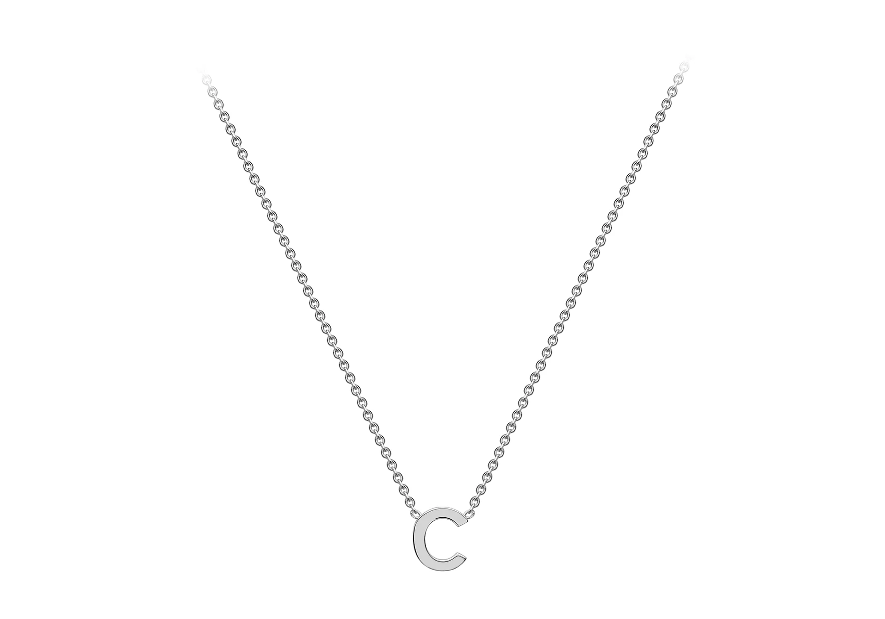 Soleil Collection 3.5mm x 5mm Initial Adjustable Necklace | 9K White Gold - Image 37