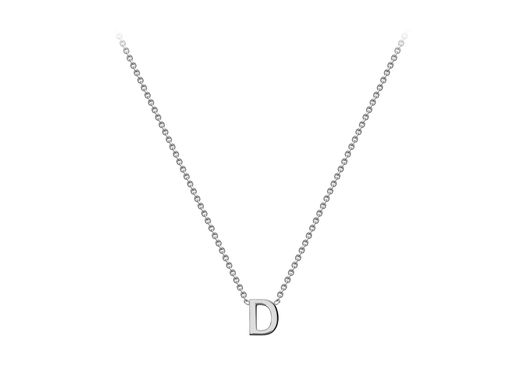 Soleil Collection 3.5mm x 5mm Initial Adjustable Necklace | 9K White Gold - Image 38