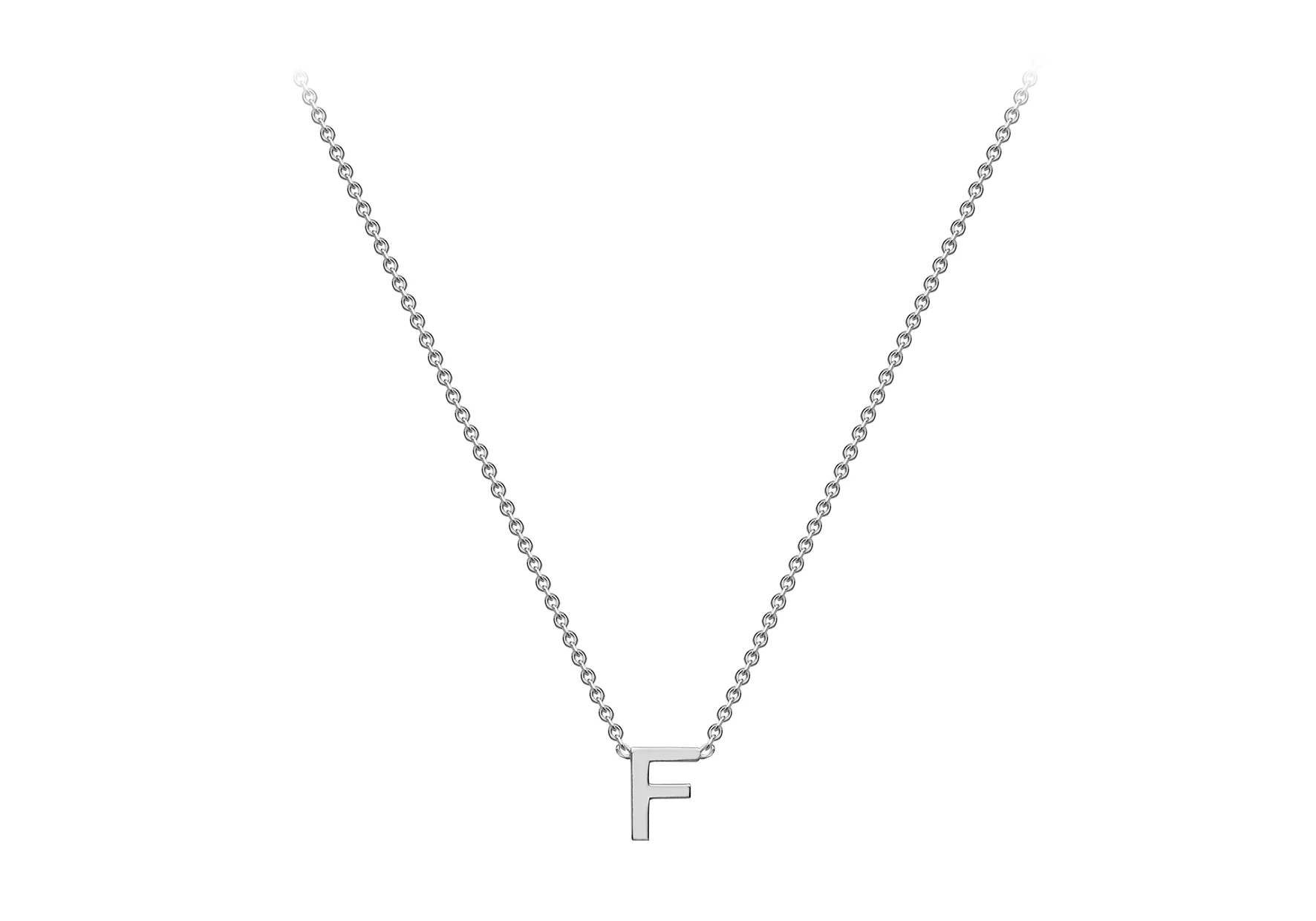 Soleil Collection 3.5mm x 5mm Initial Adjustable Necklace | 9K White Gold - Image 40