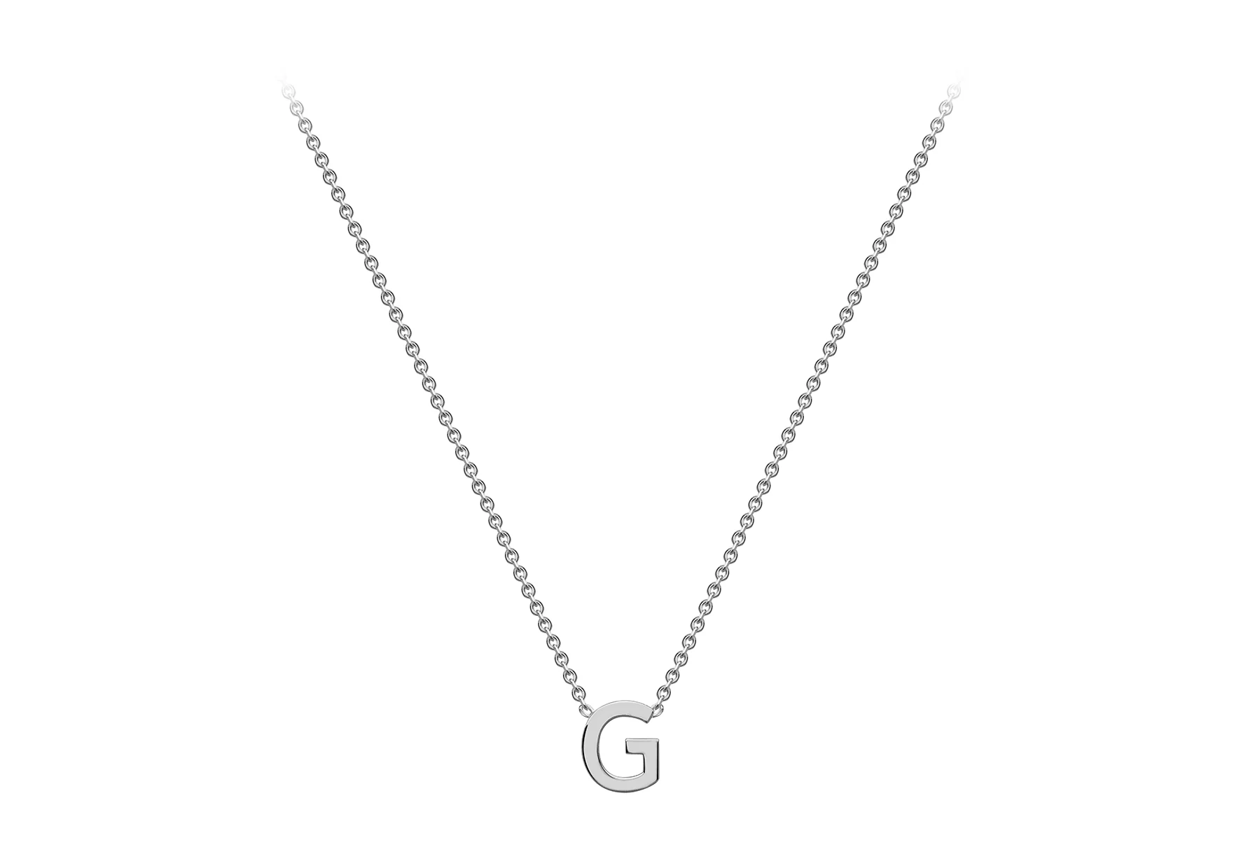Soleil Collection 3.5mm x 5mm Initial Adjustable Necklace | 9K White Gold - Image 41