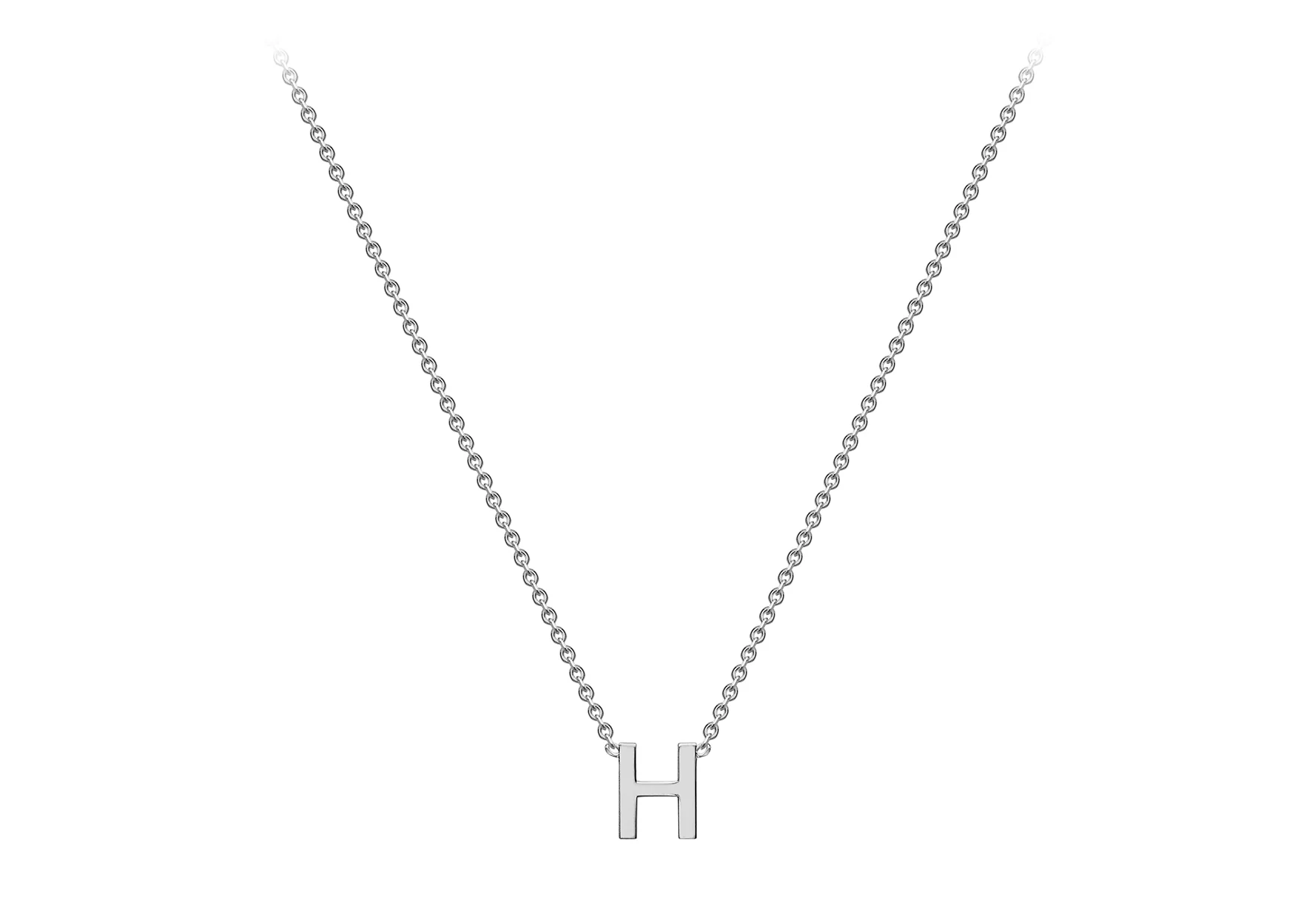 Soleil Collection 3.5mm x 5mm Initial Adjustable Necklace | 9K White Gold - Image 42