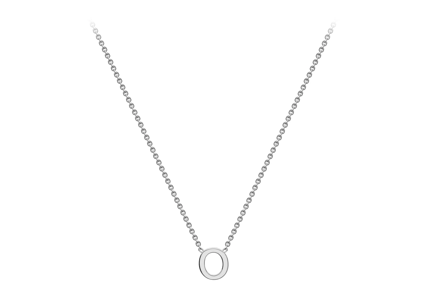 Soleil Collection 3.5mm x 5mm Initial Adjustable Necklace | 9K White Gold - Image 49