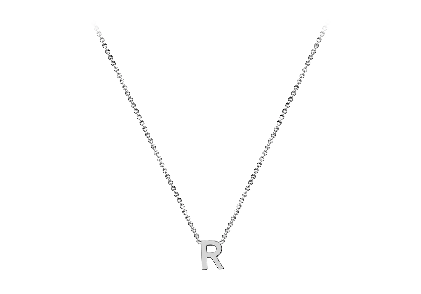 Soleil Collection 3.5mm x 5mm Initial Adjustable Necklace | 9K White Gold - Image 52