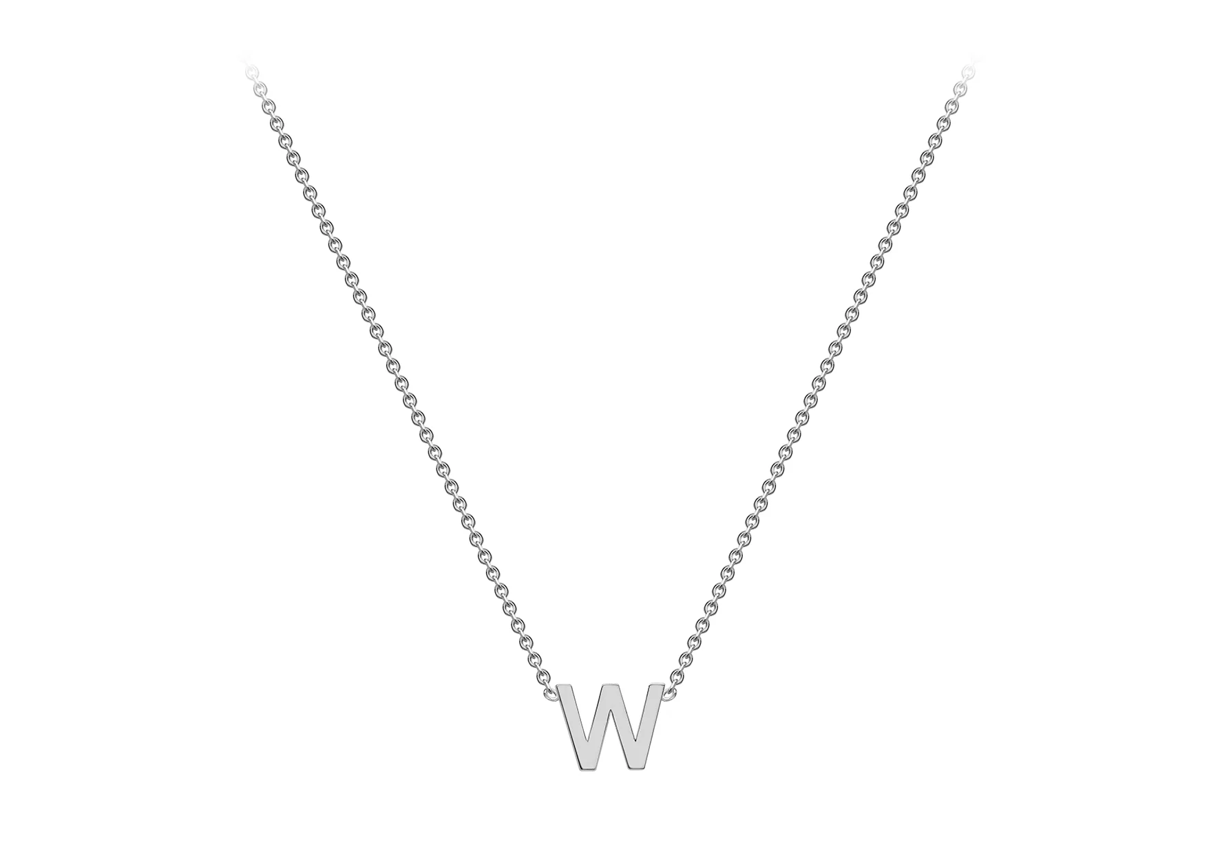 Soleil Collection 3.5mm x 5mm Initial Adjustable Necklace | 9K White Gold - Image 57