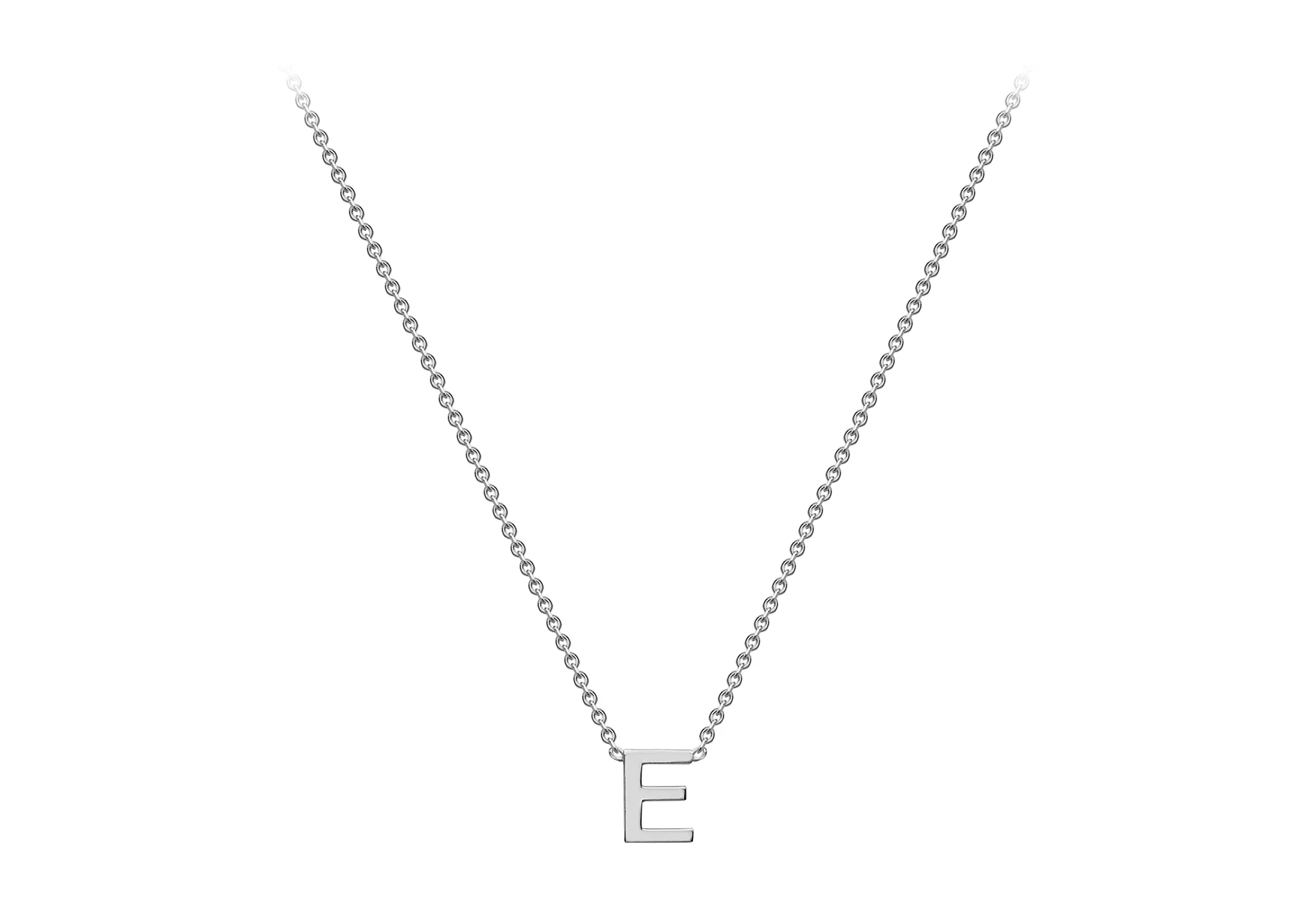 Soleil Collection 3.5mm x 5mm Initial Adjustable Necklace | 9K White Gold - Image 7