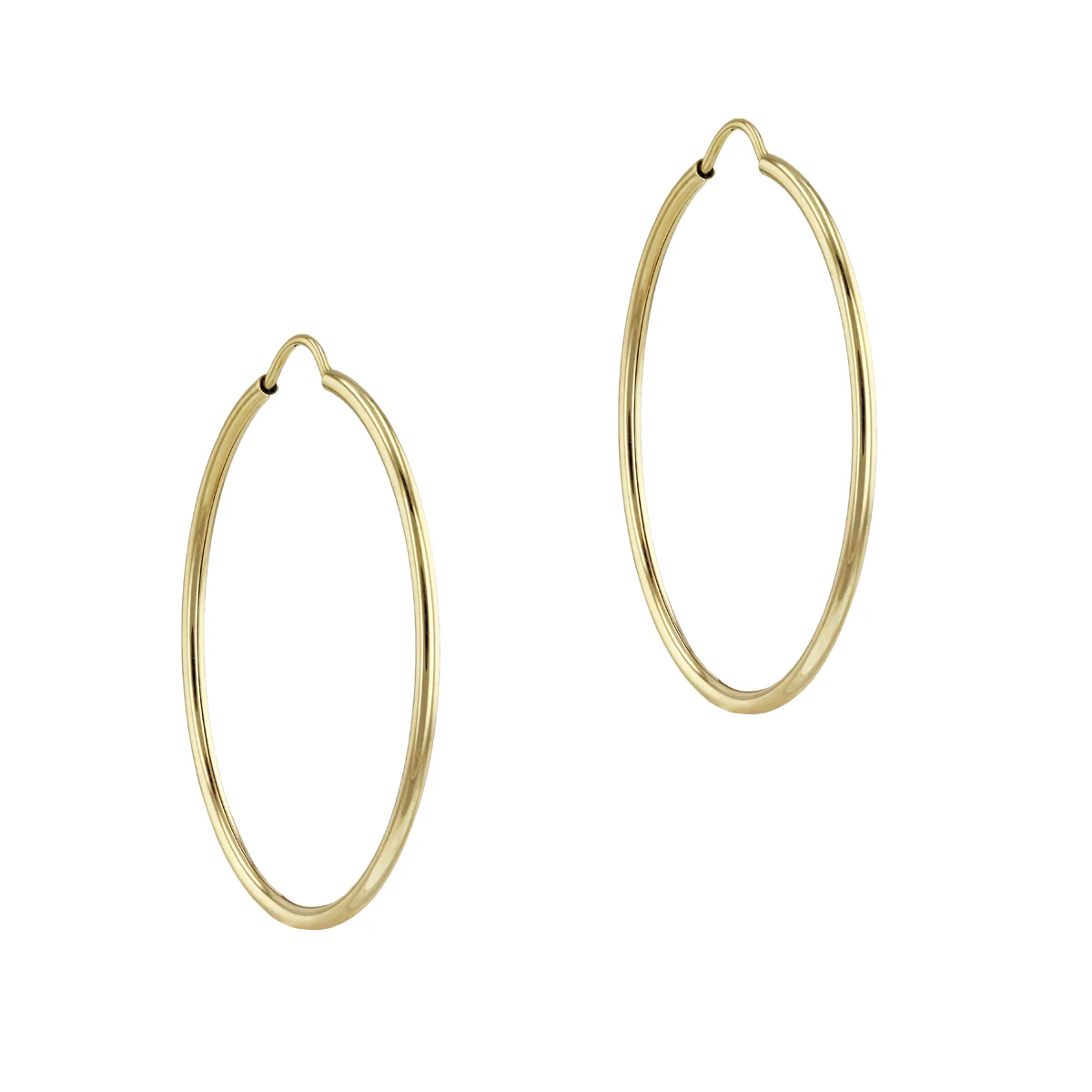 Soleil Collection 30mm Plain Hoop Earrings | 9K Solid Yellow Gold - Image 3