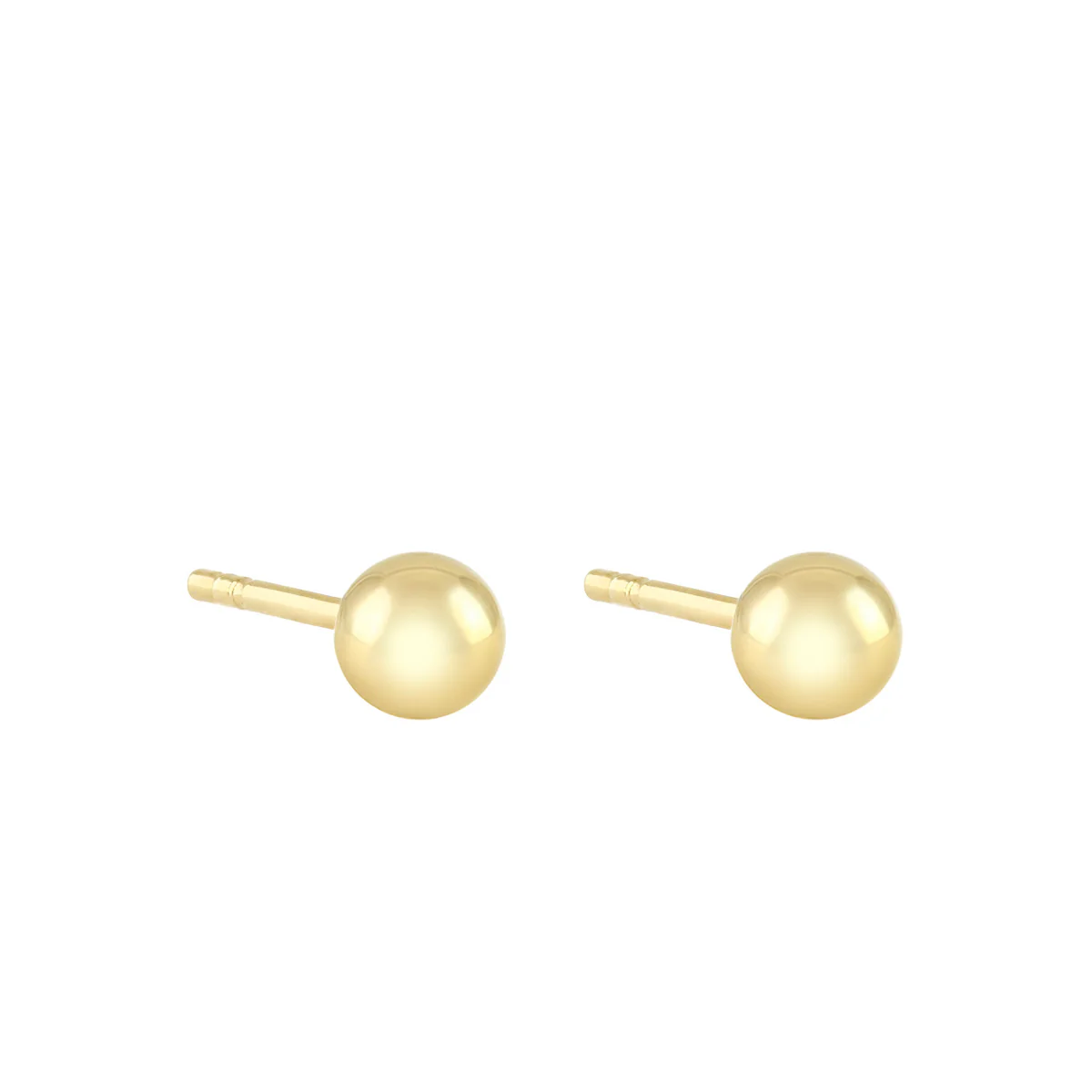 Soleil collection 3mm Ball Stud Earrings | 9K Yellow Gold - Image 3