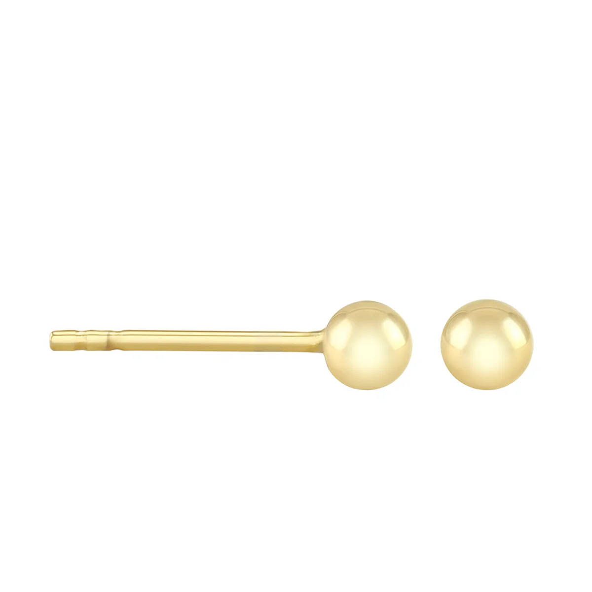 Soleil collection 3mm Ball Stud Earrings | 9K Yellow Gold - Image 4