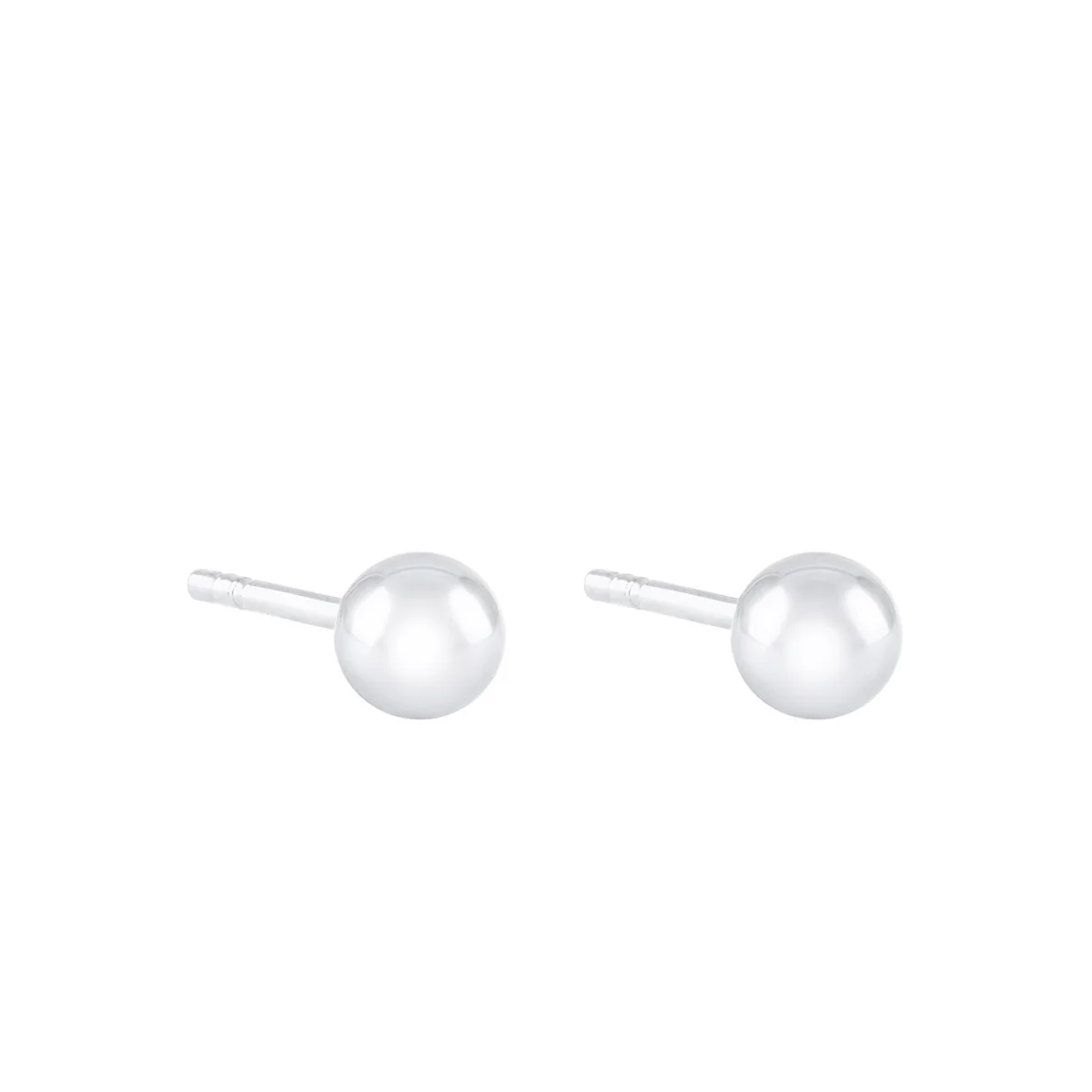 Soleil Collection 3mm Stud Earrings | 9K White Gold - Image 3