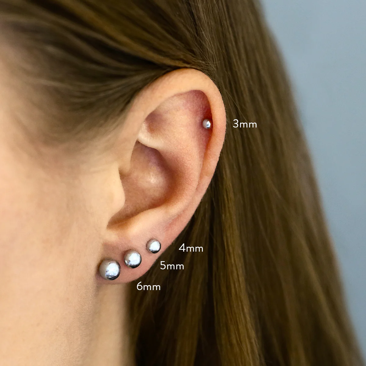 Soleil Collection 3mm Stud Earrings | 9K White Gold - Image 7