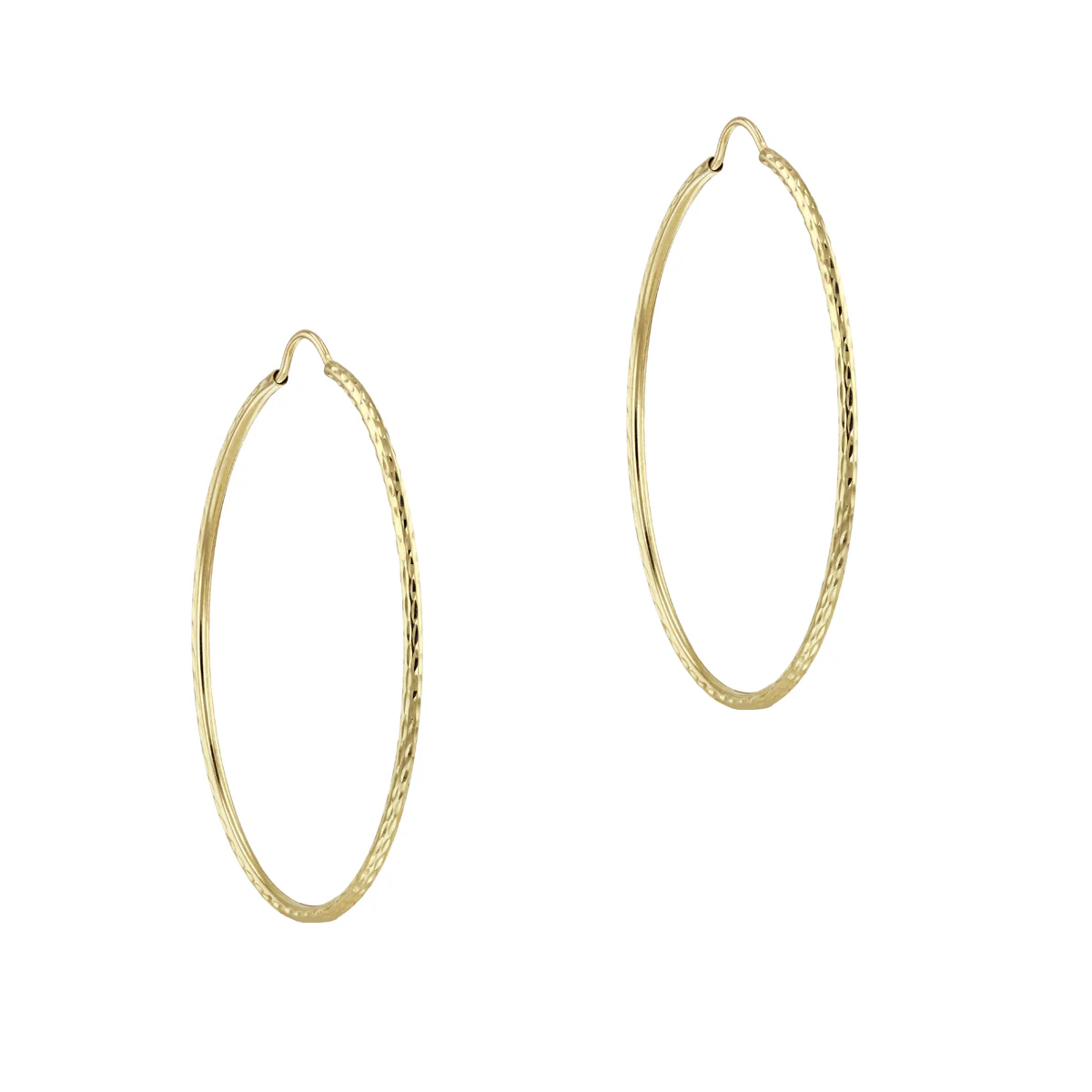 Soleil Collection 40mm Diamond Cut Hoop Earrings | 9K Solid Yellow Gold - Image 4
