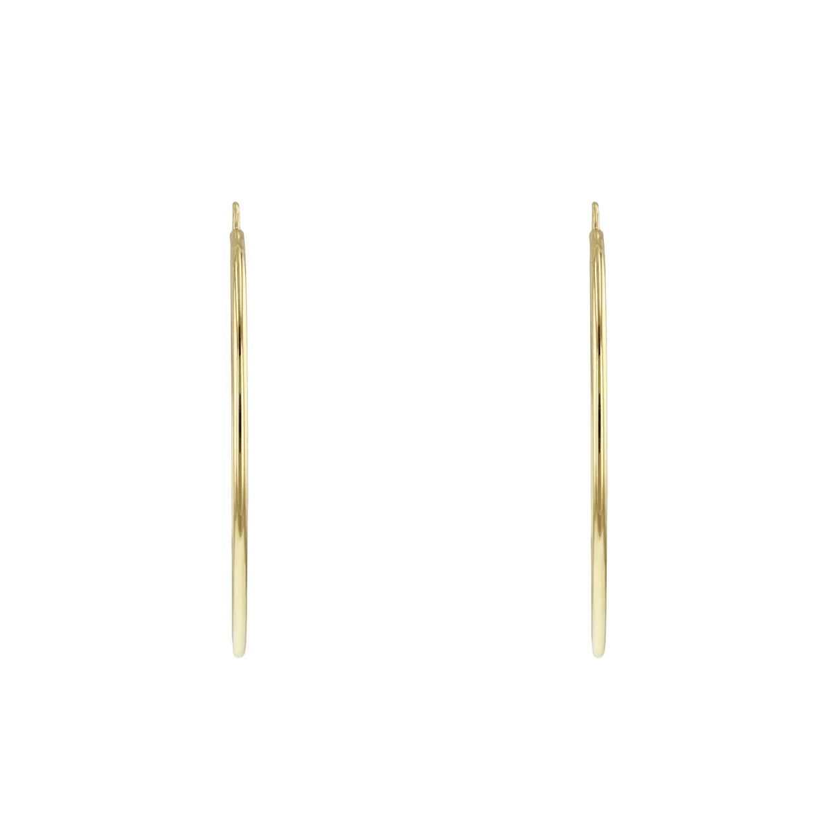 Soleil Collection 40mm Plain Flexible Hoop Earrings | 9K Solid Yellow Gold - Image 2